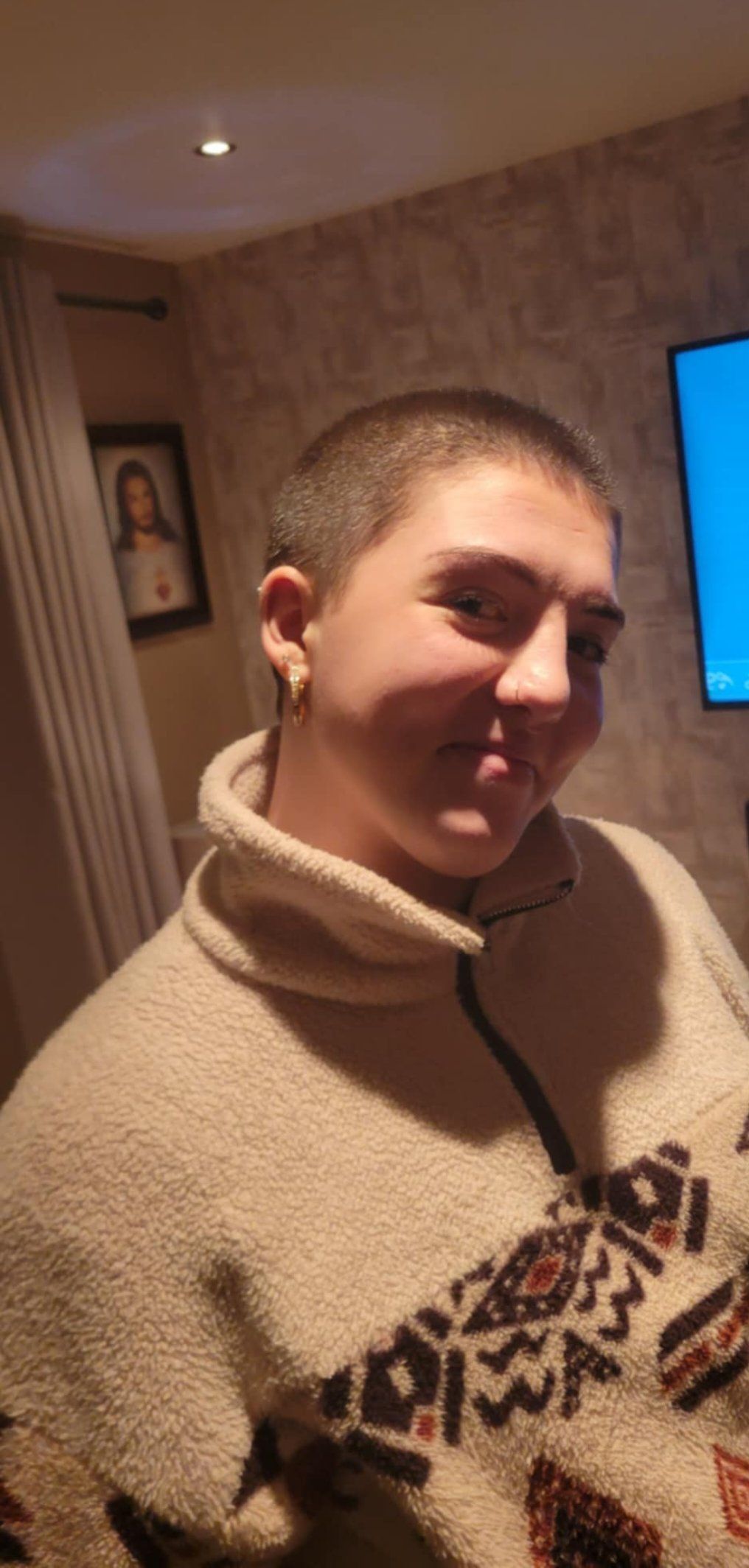 DECISION: Aimee McMahon (16) has shaved her hair ahead of starting chemotherapy this week