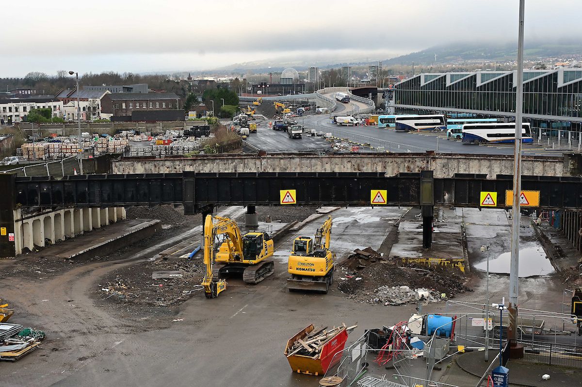 HOLD-UP: Work dismantling the Boyne Bridge in South Belfast has halted