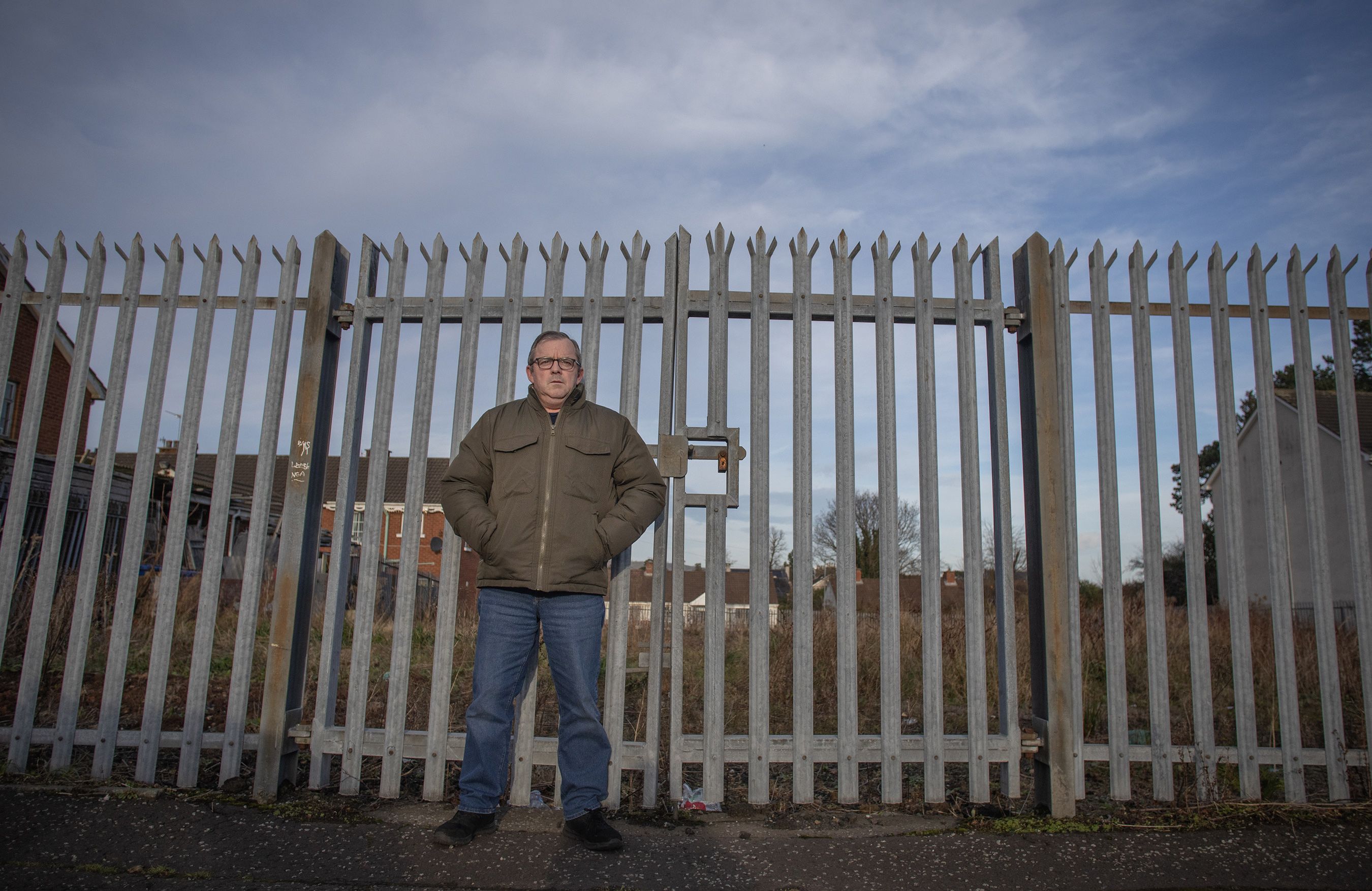 ANGER: Emmanuel Mullen, from Whiteabbey Residents\' Association at the piece of land