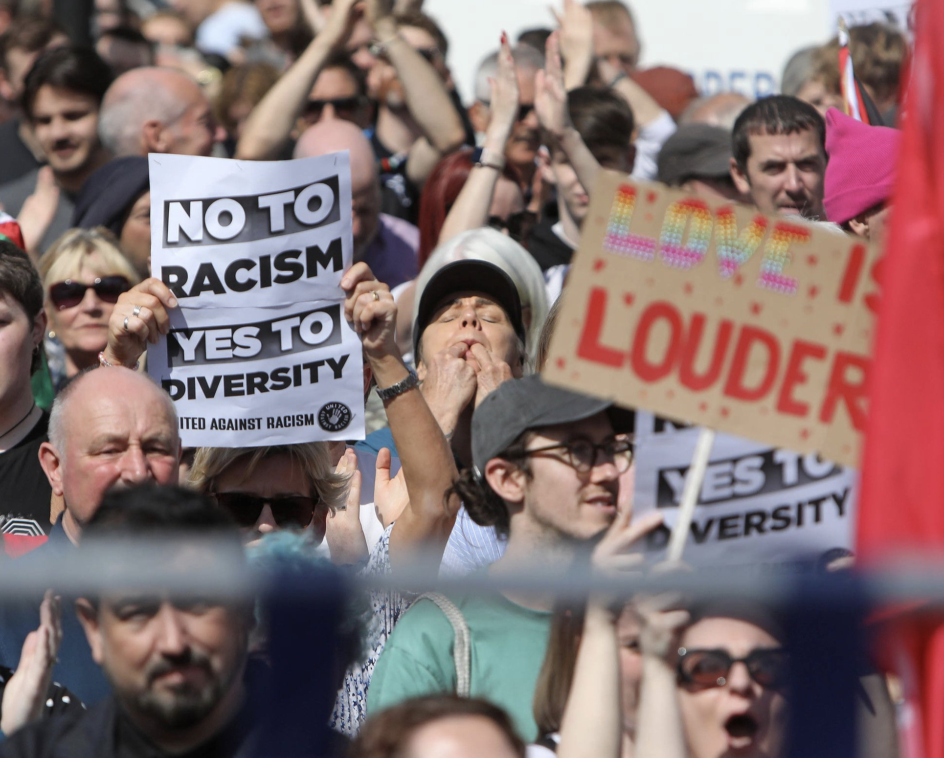 TAKING A STAND: Thousands of people took to the streets of Belfast in the summer to call for an end to racism