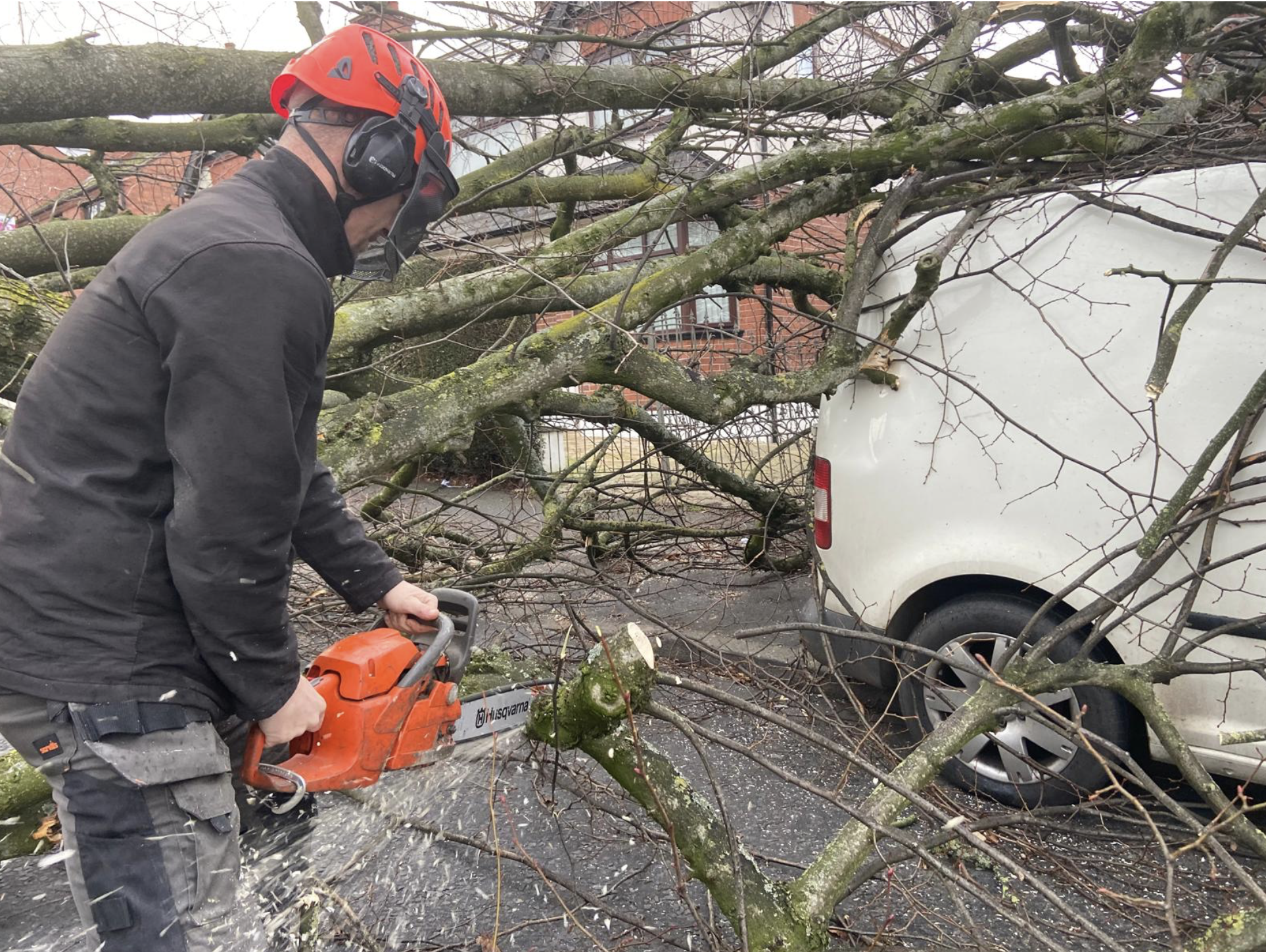 DAMAGE: The clean up began straight after the storm on Friday morning