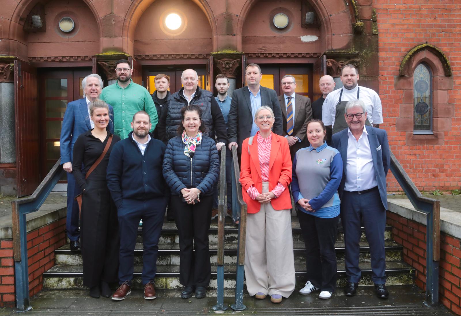 CASH IS KING: Participants in the second West Belfast Small Business Roundtable with John Hannway (front right) 