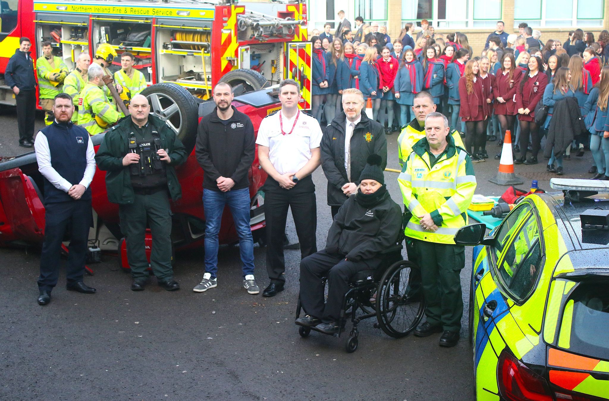 ROAD SAFETY: The event took place at St Mary\'s on the Glen Road