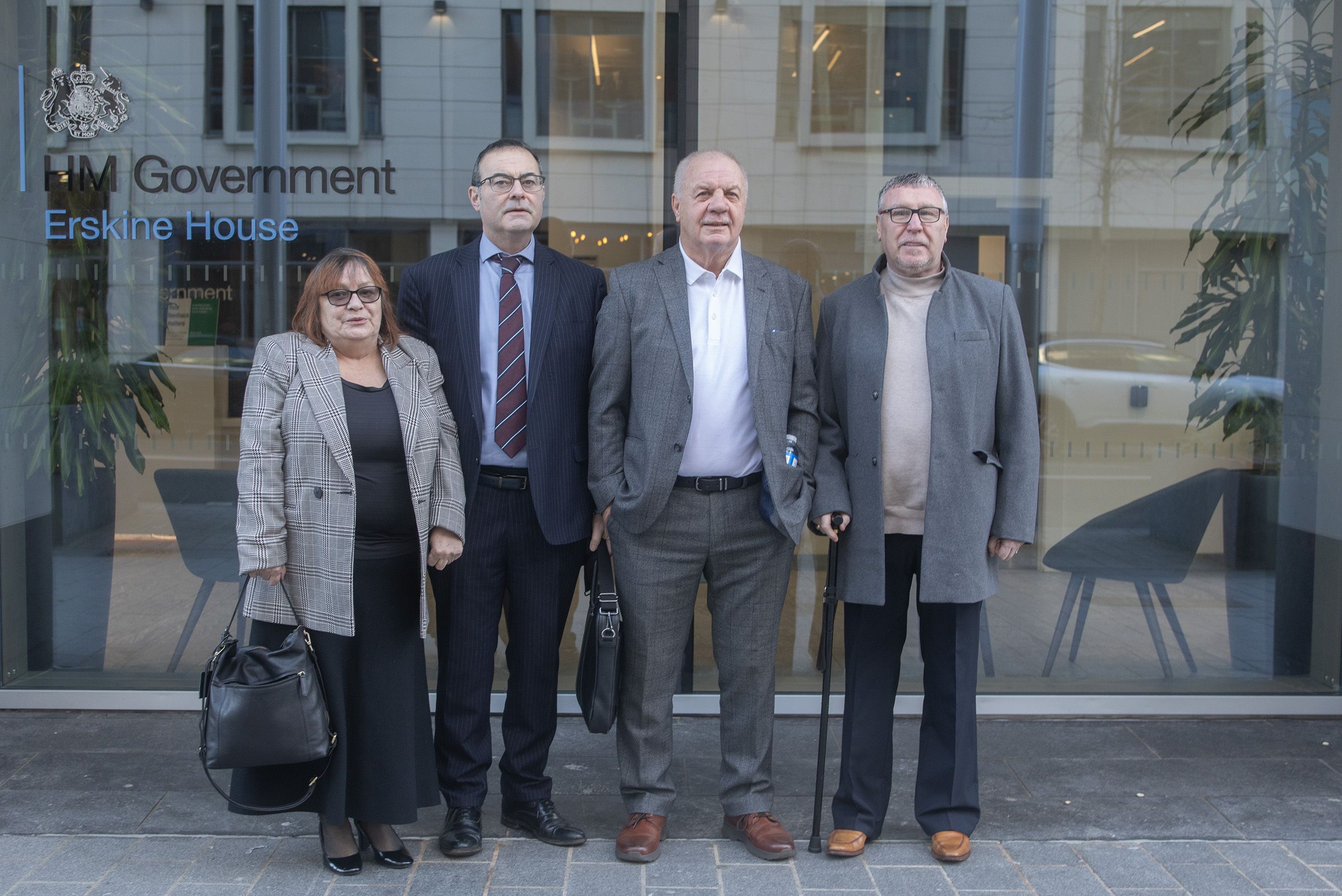 MEETING: Raymond McCord with Cathy McIlvenny, solicitor Paul Farrell and Hugh McCormick