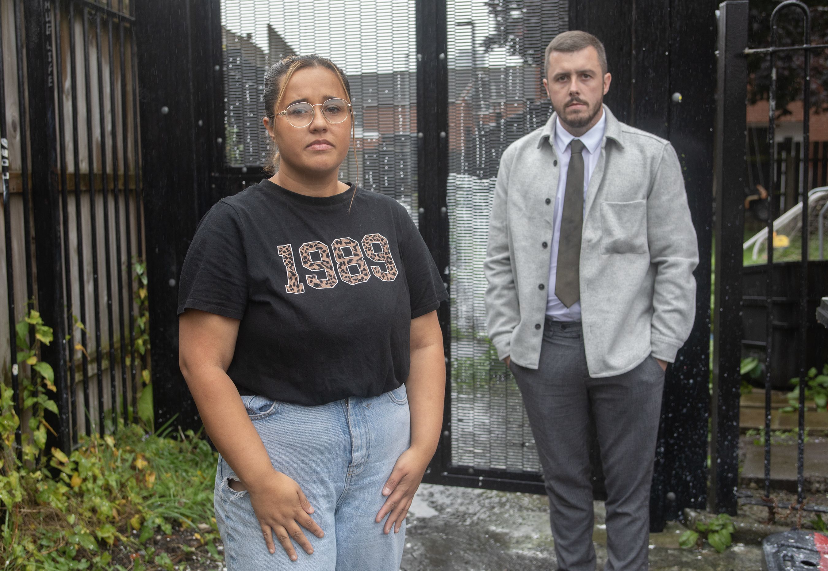 ALLEYWAY CONCERNS: Kathleen McGranaghan with SDLP rep Gerard McDonald