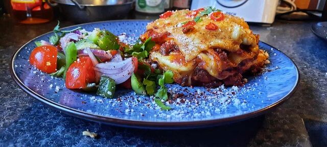 PLATING UP: My take on the Italian classic  lasagne with salami and chilli