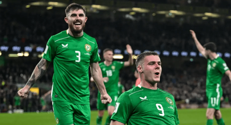 HOPE: Evan Ferguson\'s 70th minute strike earned Ireland the points in Dublin