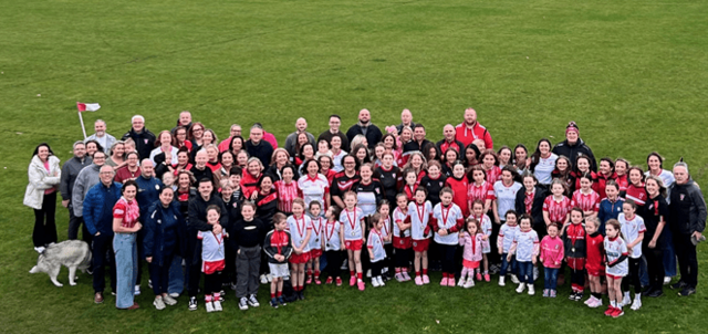 Celebrations in Hannahstown for Lámh Dhearg's LGFA 20th anniversary