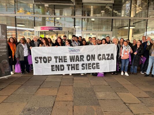 UNISON members abandon meeting at ICC after objection to slide on Palestine