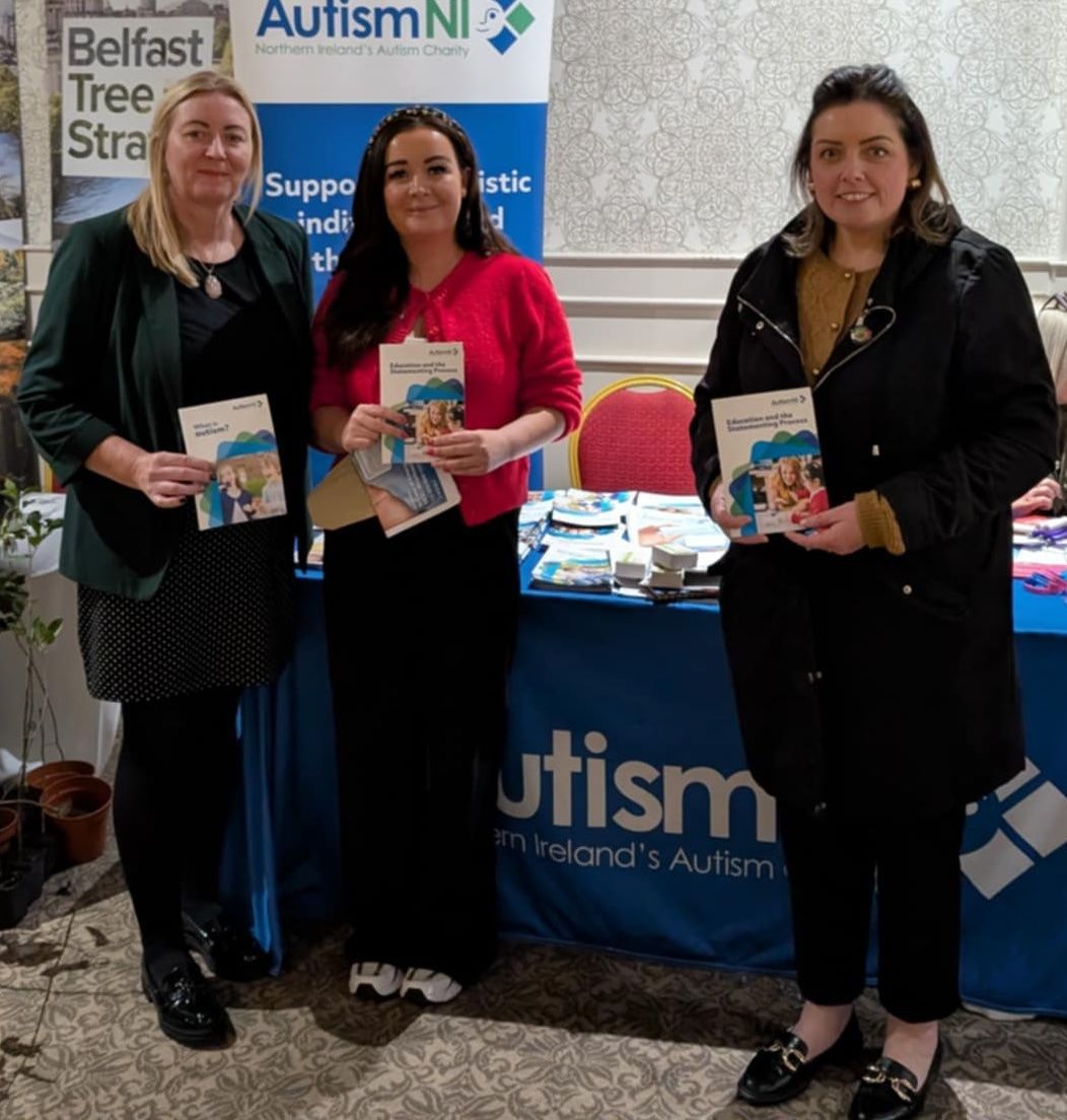 COMMUNITY FIRST: Cllr Natasha Brennan (centre) with South Belfast MLA Deirdre Hargey (right) and Kelly Maxwell of Autism NI