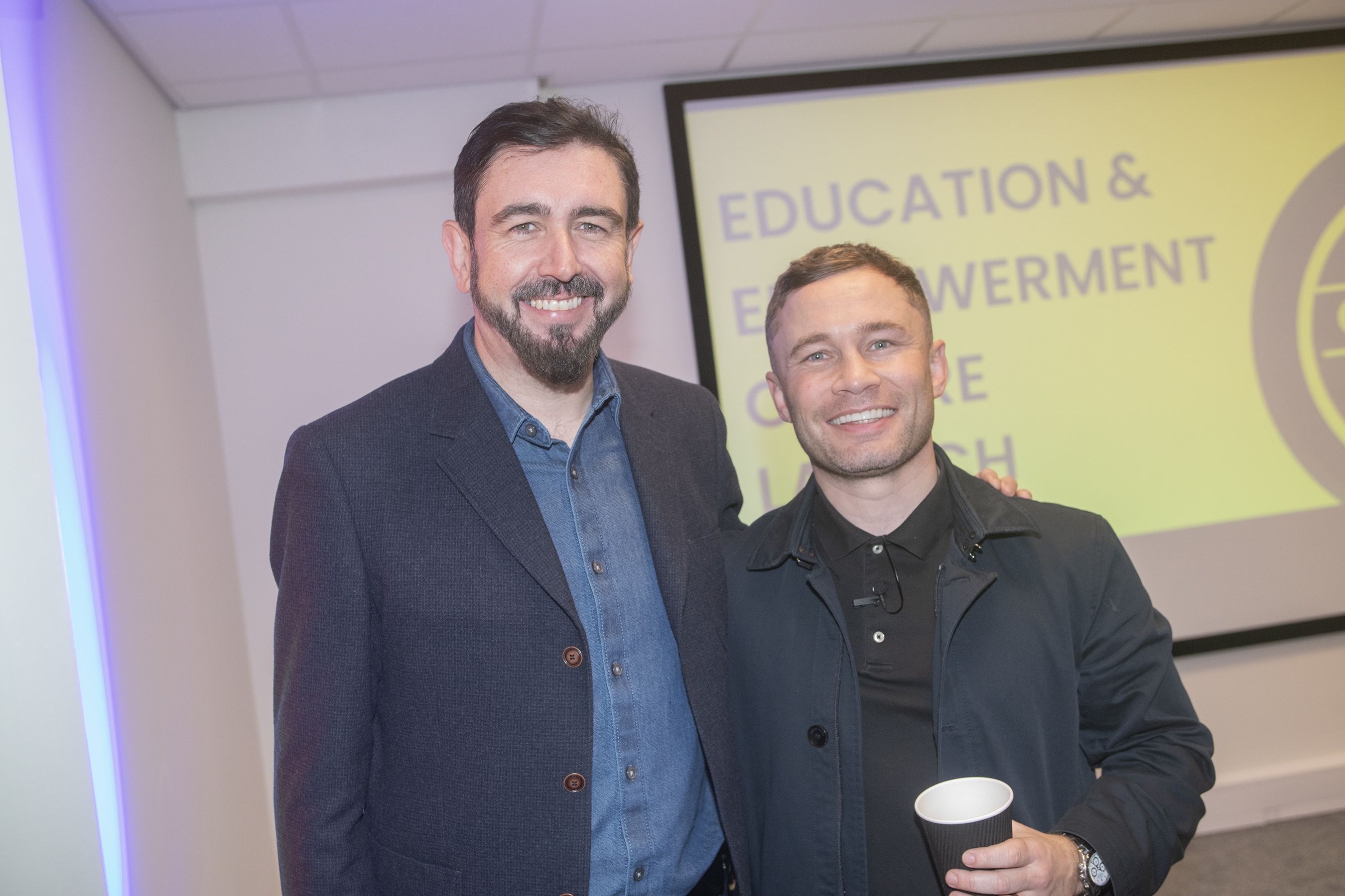 DREAM COME TRUE: Paul Doherty and boxing legend Carl Frampton at the opening of the new facility