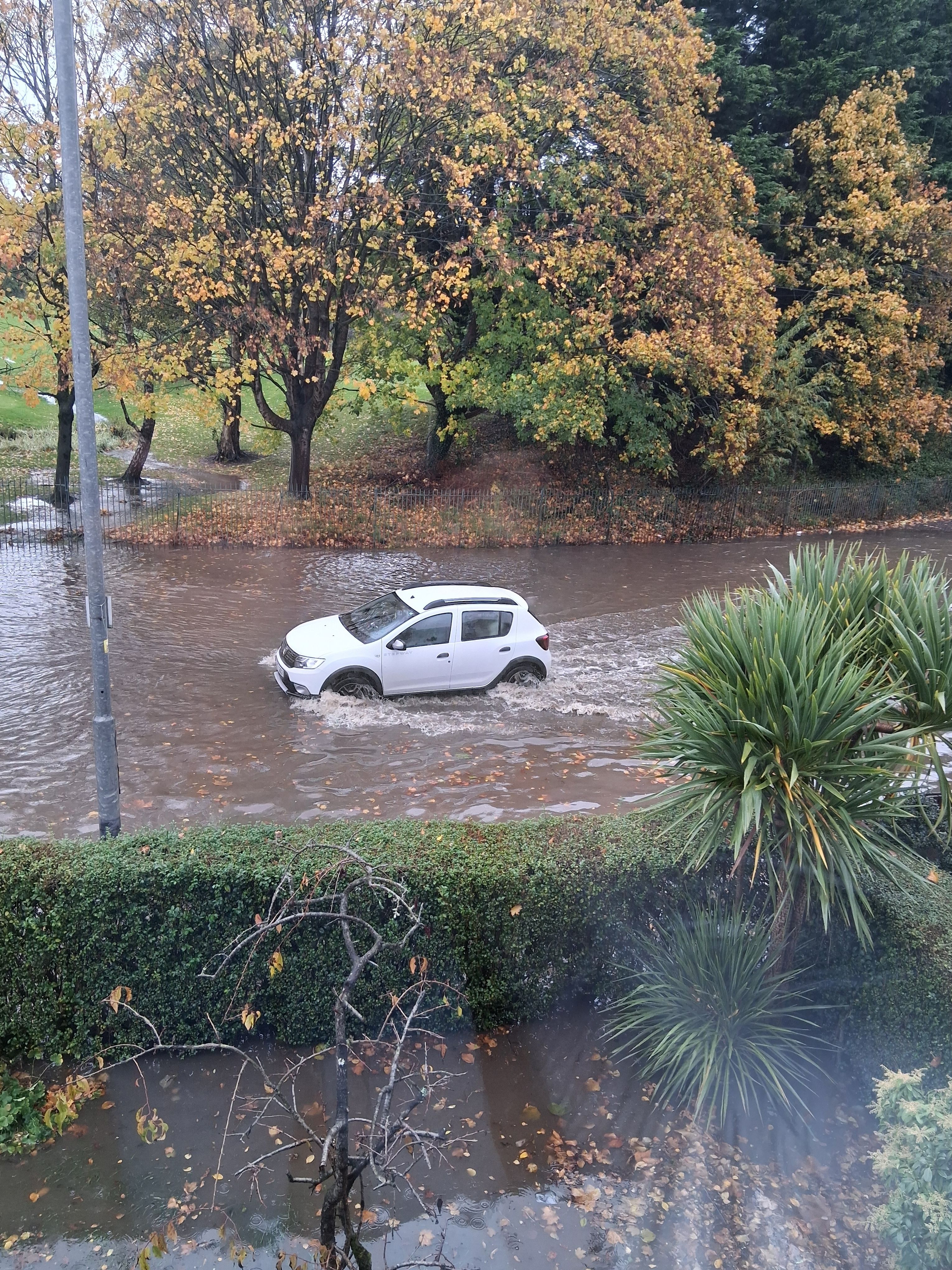 HEAVY RAIN: The Westland Road in North Belfast