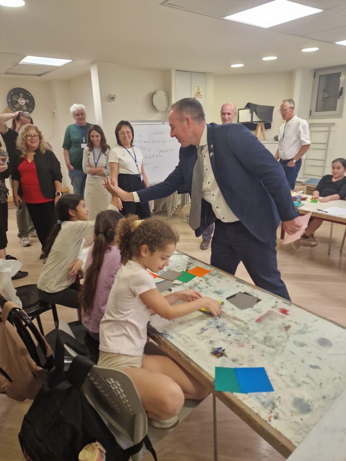 CONTROVERSY: Education Minister Paul Givan at Ofek School in Jerusalem