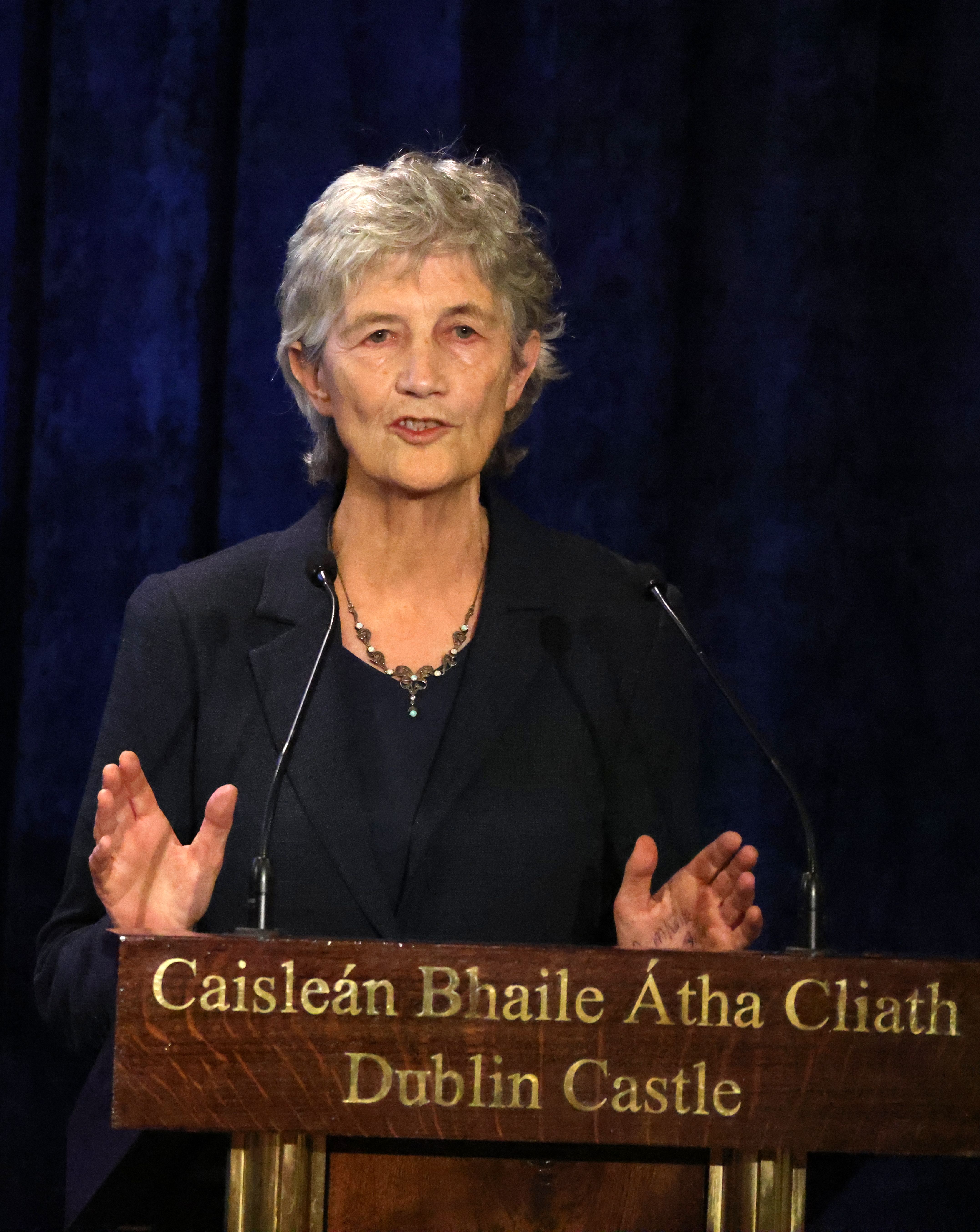 WINNER: Catherine Connolly gives her victory speech