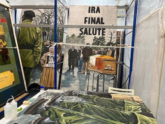 Museum conservation experts restoring iconic mural of Bobby Sands funeral