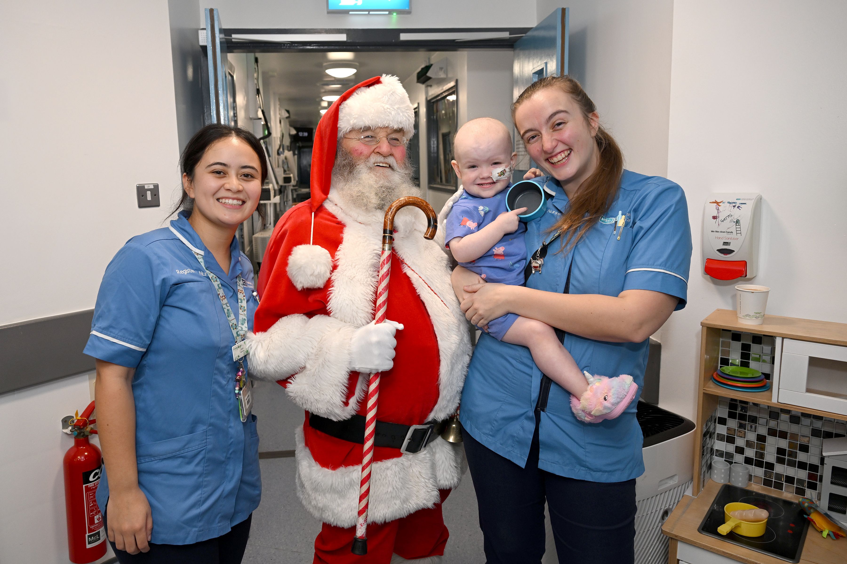 CHRISTMAS CHEER: Baby Sophia McDermott and nurses from the Allen Ward at the Royal Hospital for Sick Children got a special visit from Santa Claus during his visit 