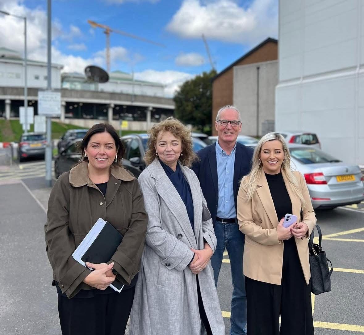 INITIIATVE: Sinn Féin representatives Deirdre Hargey MLA, Carál Ní Chuilín MLA, Gerry Kelly MLA and Órlaithí Flynn MLA at the RVH
