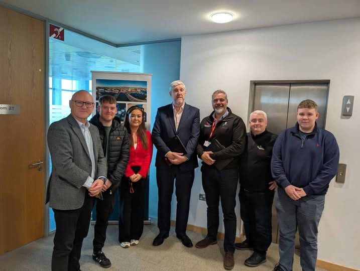 MEETING: West Belfast MP Paul Maskey and representatives from the West Belfast Partnership Board with Finance Minister John O\'Dowd