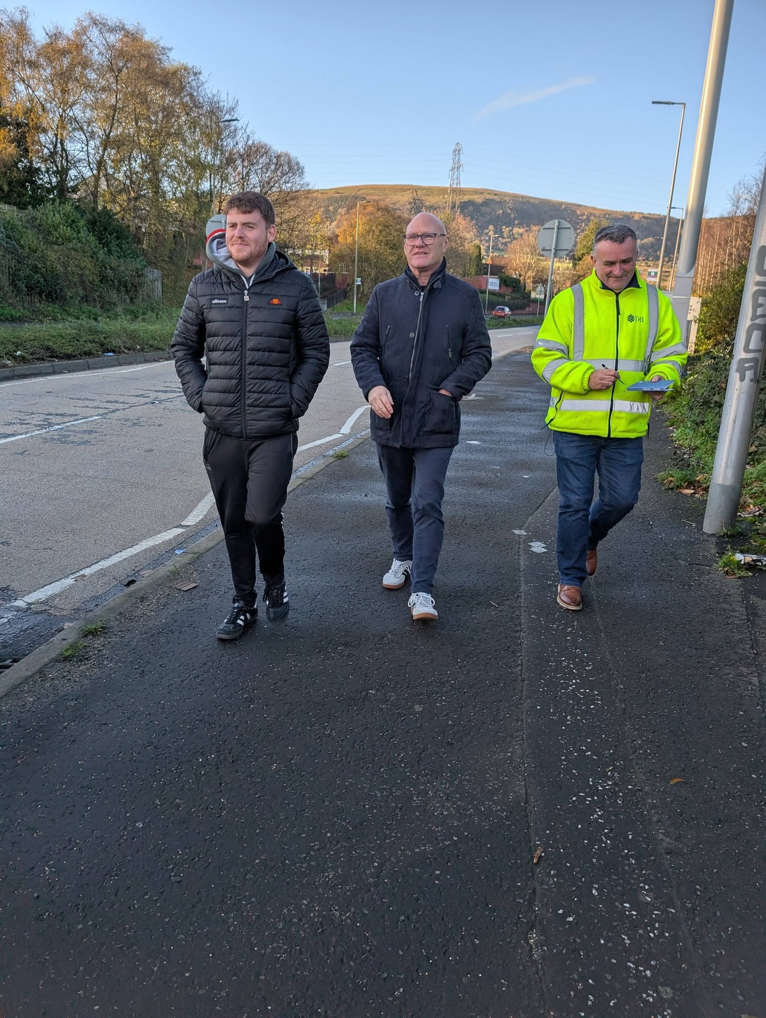 FLOODING ISSUES: West Belfast MP Paul Maskey and Councillor Ronan McLaughlin on the Monagh Bypass