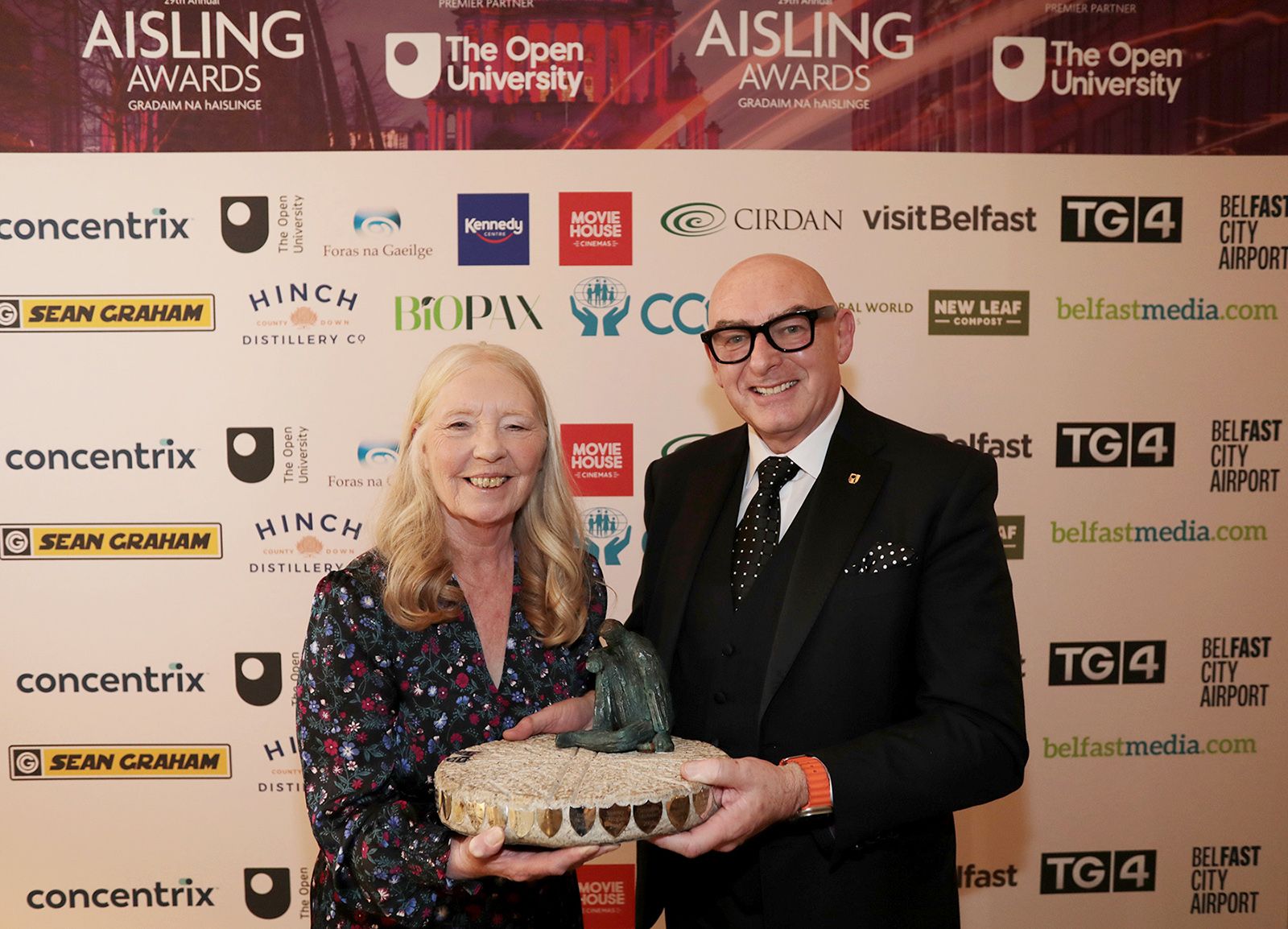 PERSON OF THE YEAR AWARD: Annie Armstrong with John D'Arcy from Open University 