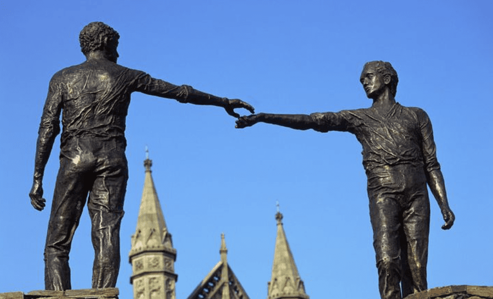 SYMBOL: The \'Hands Across the Divide\' statue is a visible reminder that there\'s more that unites us than divides