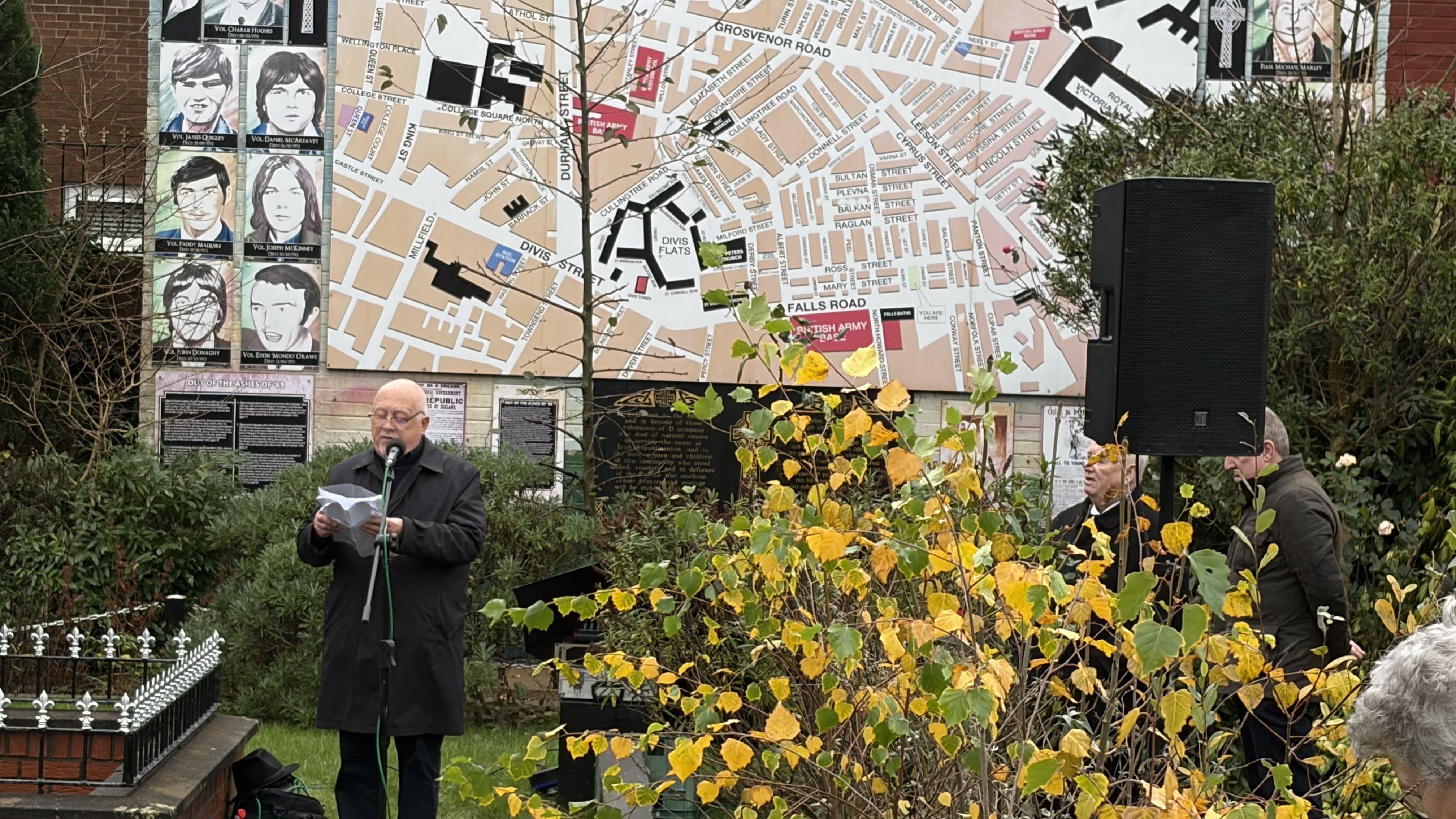 \"NO ONE IS TO PINE OR TO MOURN\": Danny Morrison giving the funeral oration for IRA volunteer Ronnie McCartney at the Republican Memorial Garden on the Falls Road