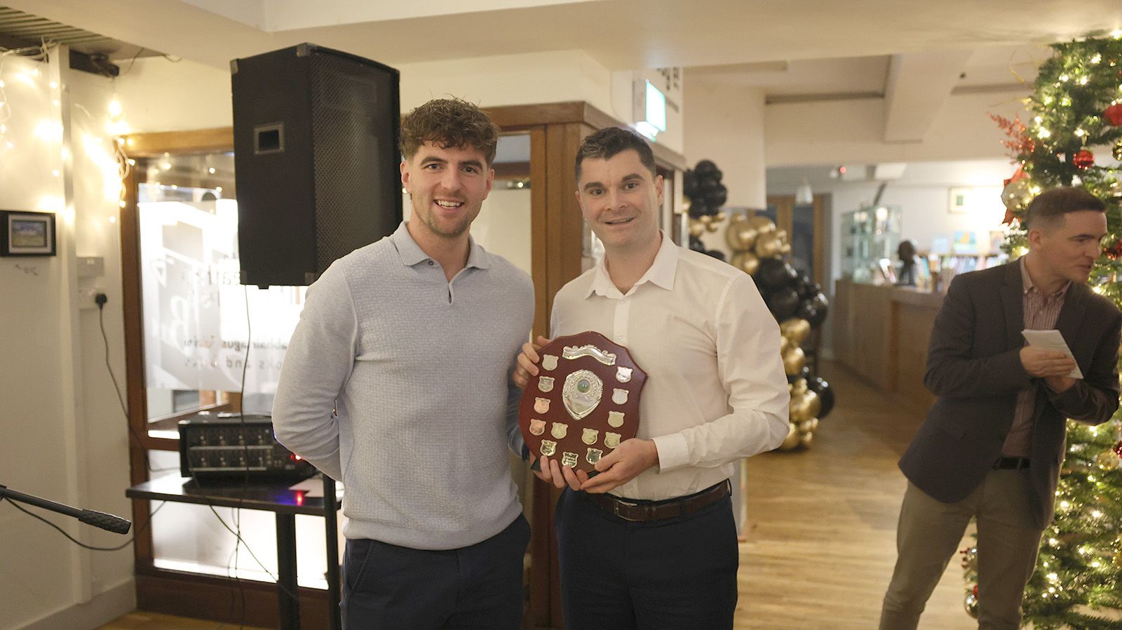 Club member of the year, Pádraig Ó Mathúna with Dáire Ó Baoill
