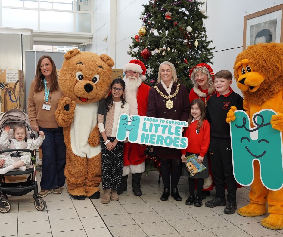 CHRISTMAS CHEER: Lord Mayor Tracy Kelly at the Royal Belfast Hospital for Sick Children with the zoo mascots