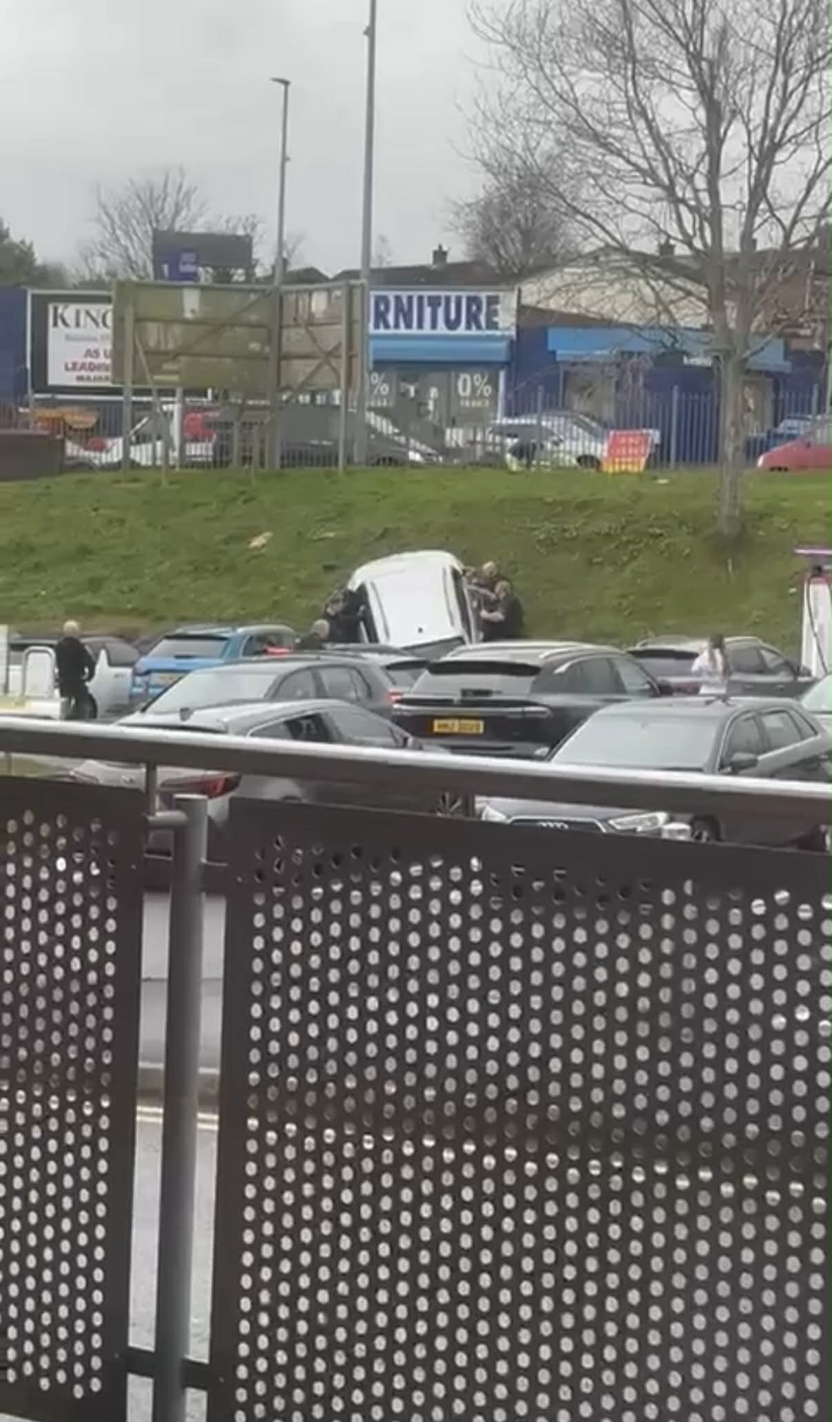 ARRESTS: The vehicle was recovered by police on a grass bank at the Kennedy Centre 