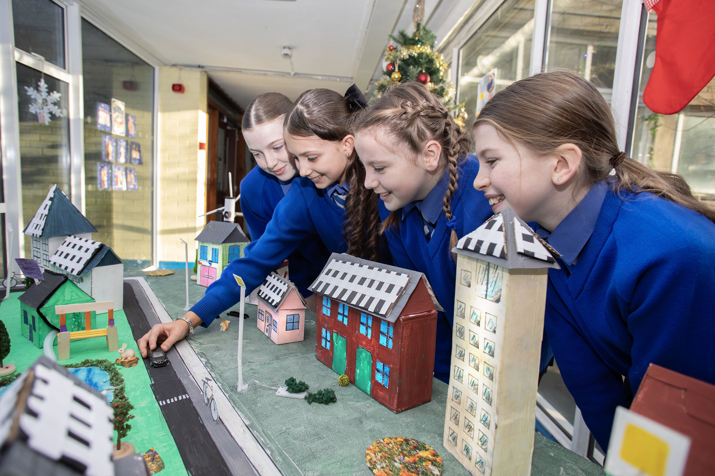 FUTURE-PROOFED: The enthusiastic pupils with the urban village they designed