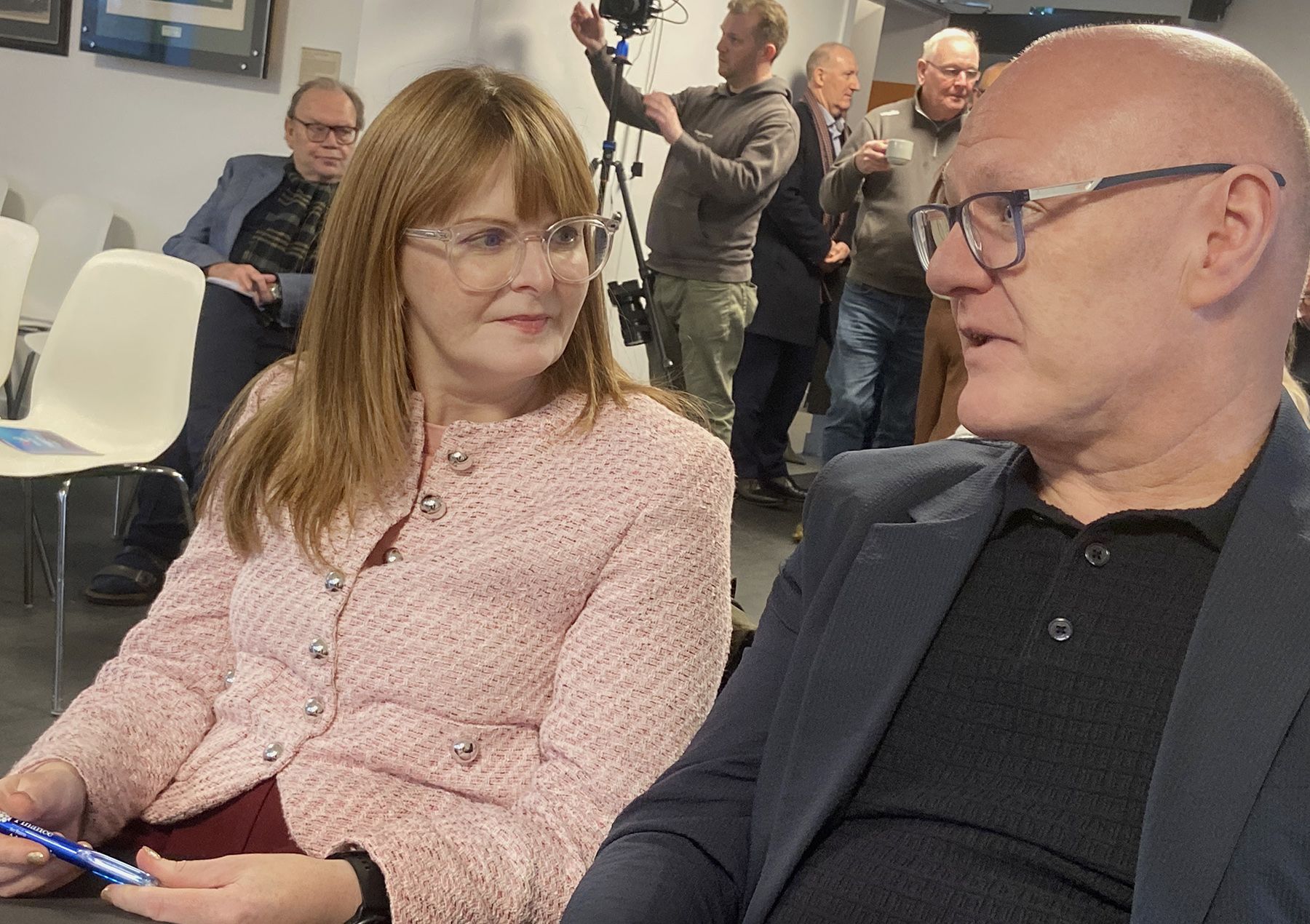 SPEAKERS: Economy Minister Caoimhe Archibald and West Belfast MP Paul Maskey