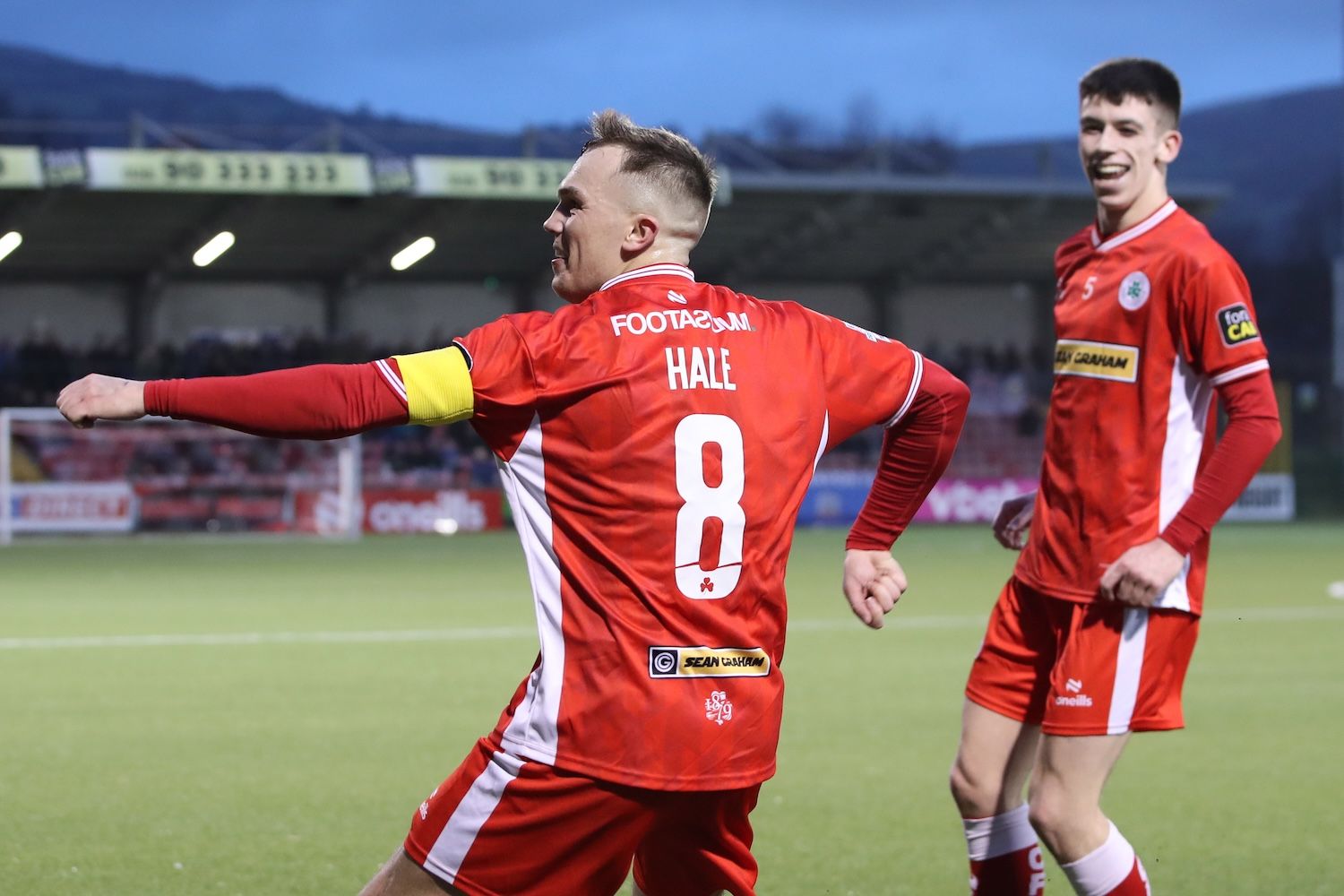 Rory Hale celebrates scoring 