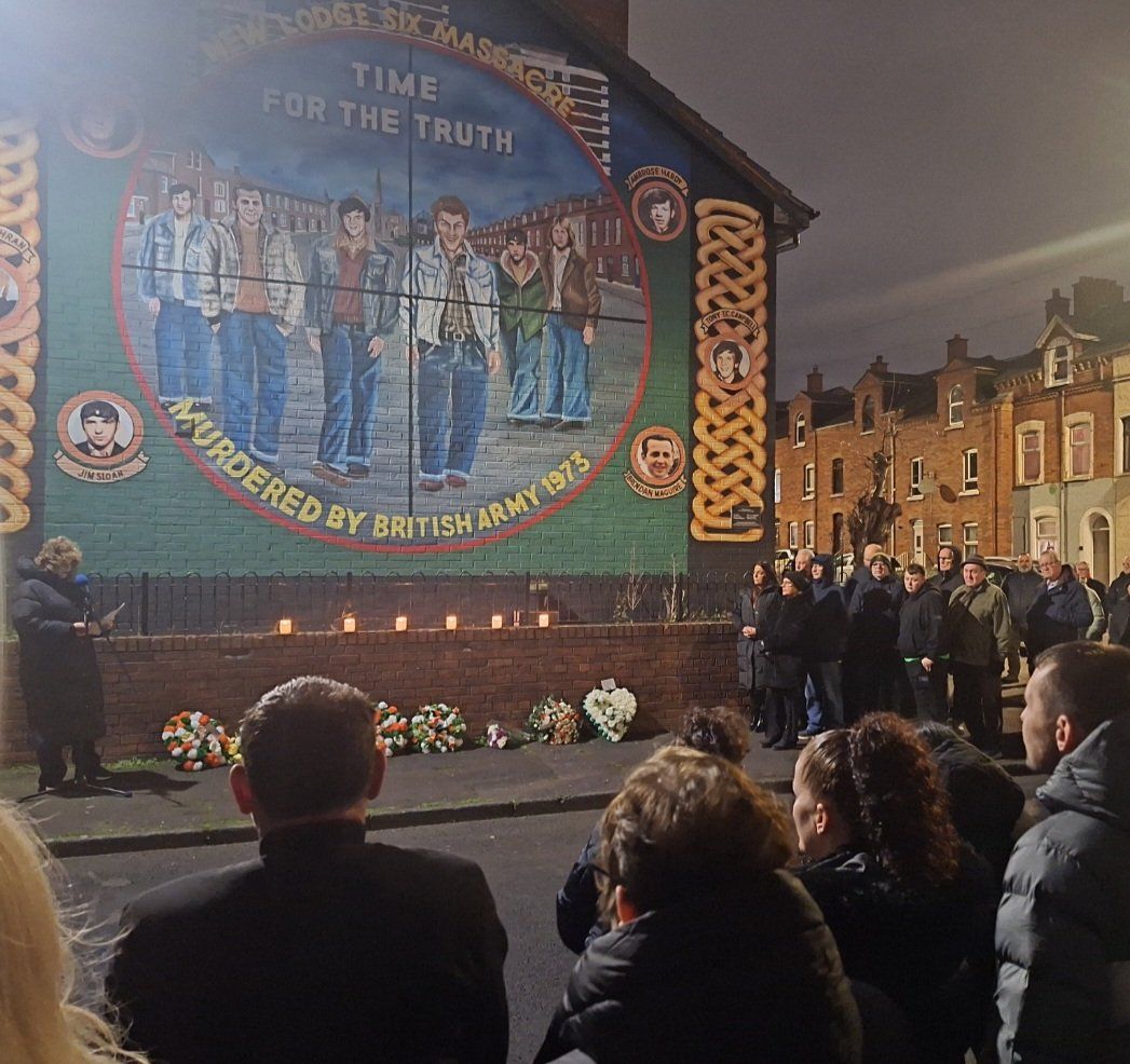 IN MEMORY: A large crowd gathered on Monday night to remember the New Lodge Six