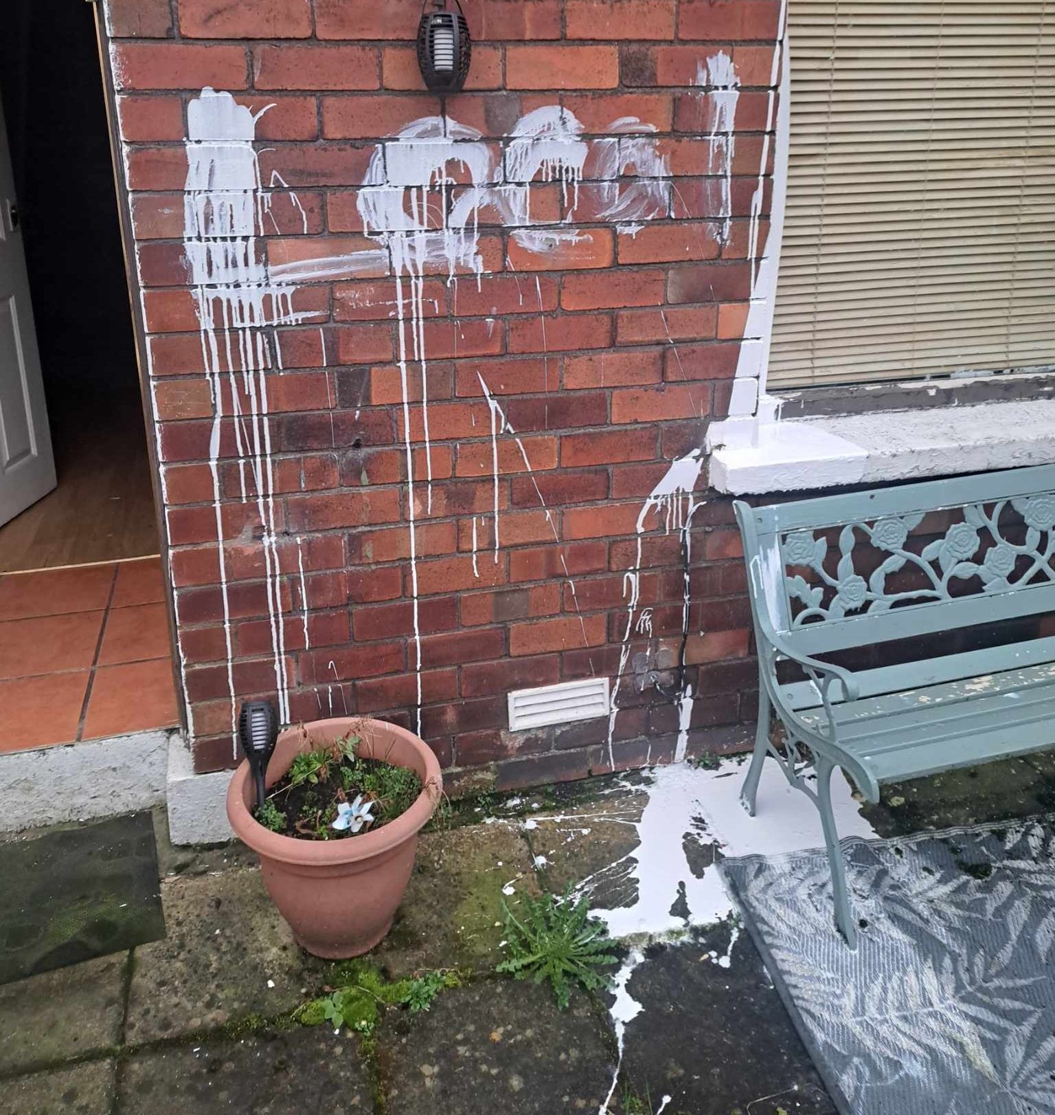 RACIST GRAFFITI: The house in Beechmount Street