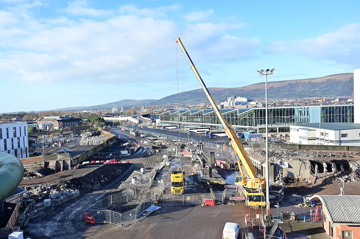 DEMOLITION: Aerial images this week showing the ongoing work, including the demolition of Boyne Bridge 