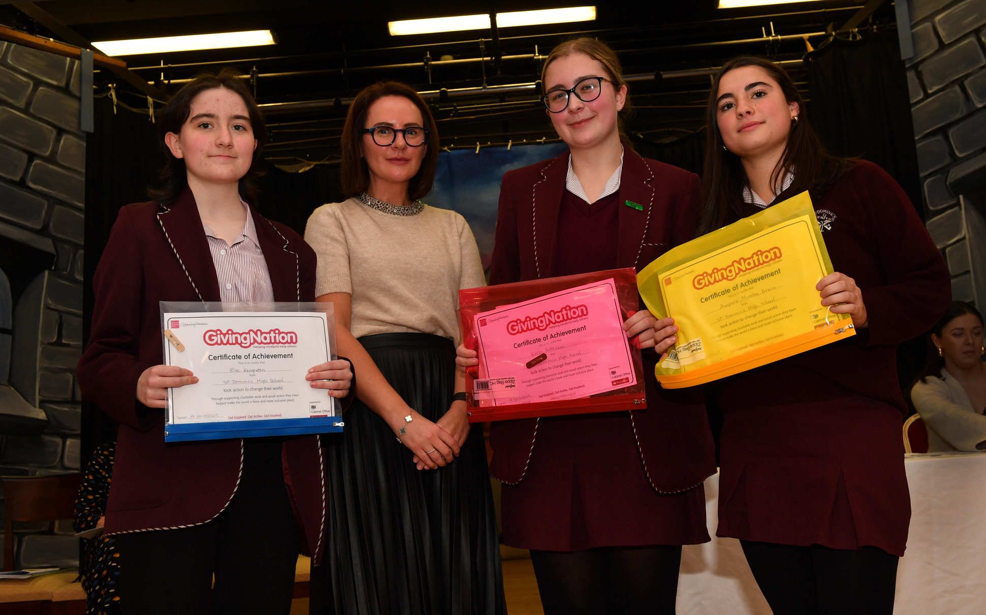 Dr Nichola Booth with Volunteers of the Year, Amparo Mirales Bravo, Eve Kempston and Kaila Patterson
