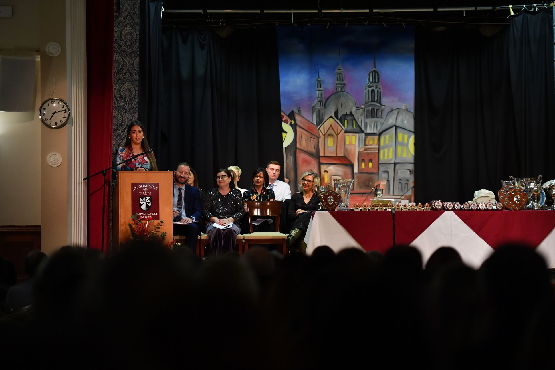 Sorcha Eastwood MP delivers her address during the A-Level awards evening