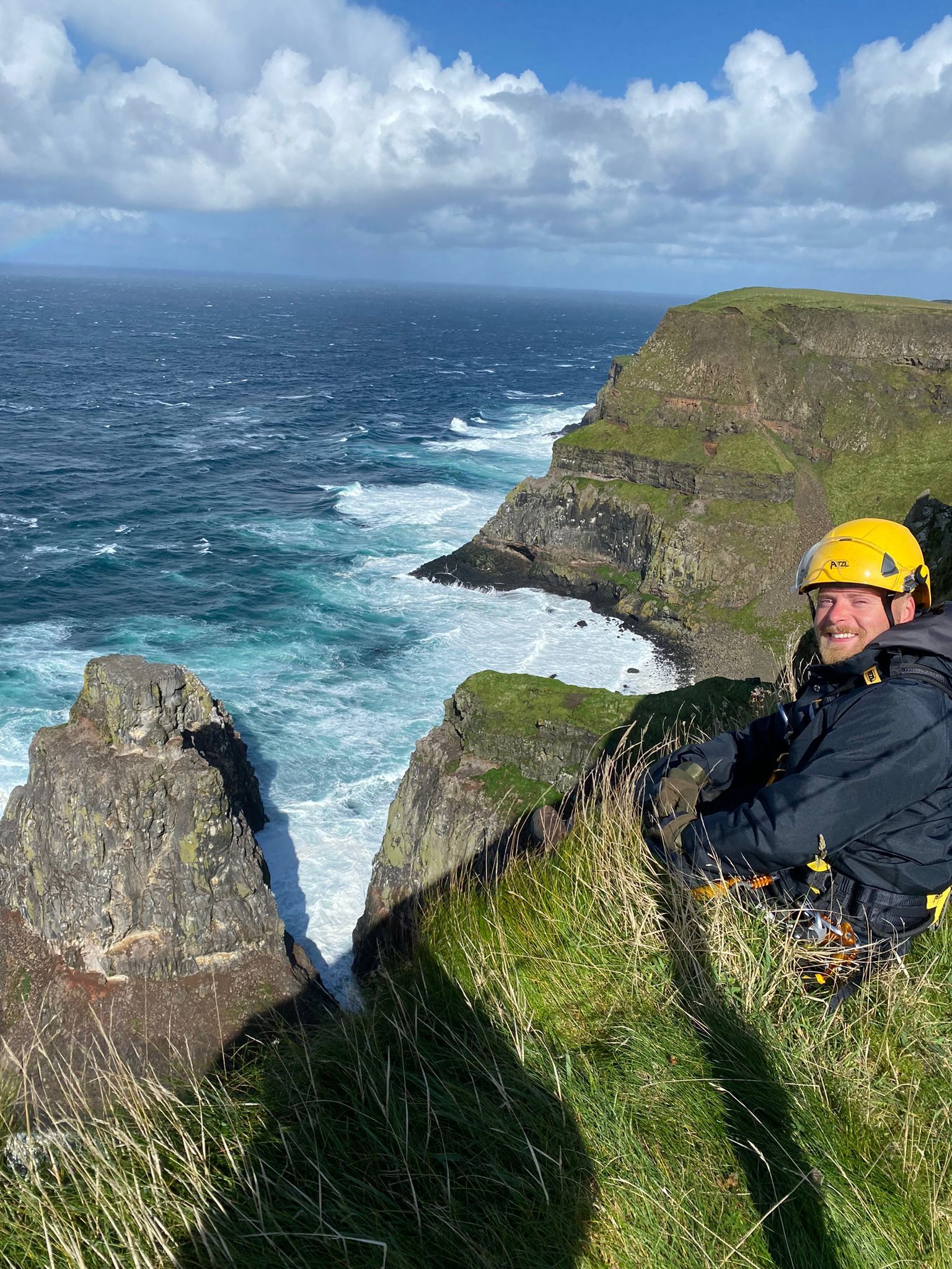 NO WORRIES: Aaron quickly conquered his fear of heights when he joined a project aiming to eliminate rats from Rathlin