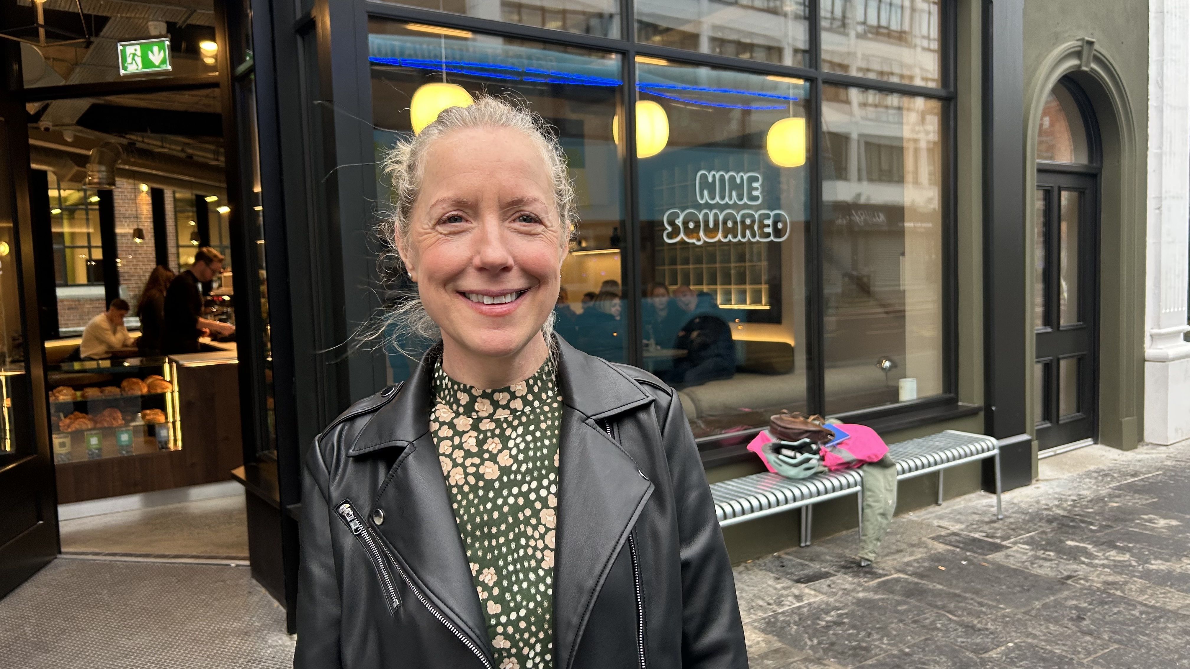 DIGNITY OF FAIR WAGE: Campaign manager for Living Wage NI, Mary McManus, outside the bustling Nine Squared Café