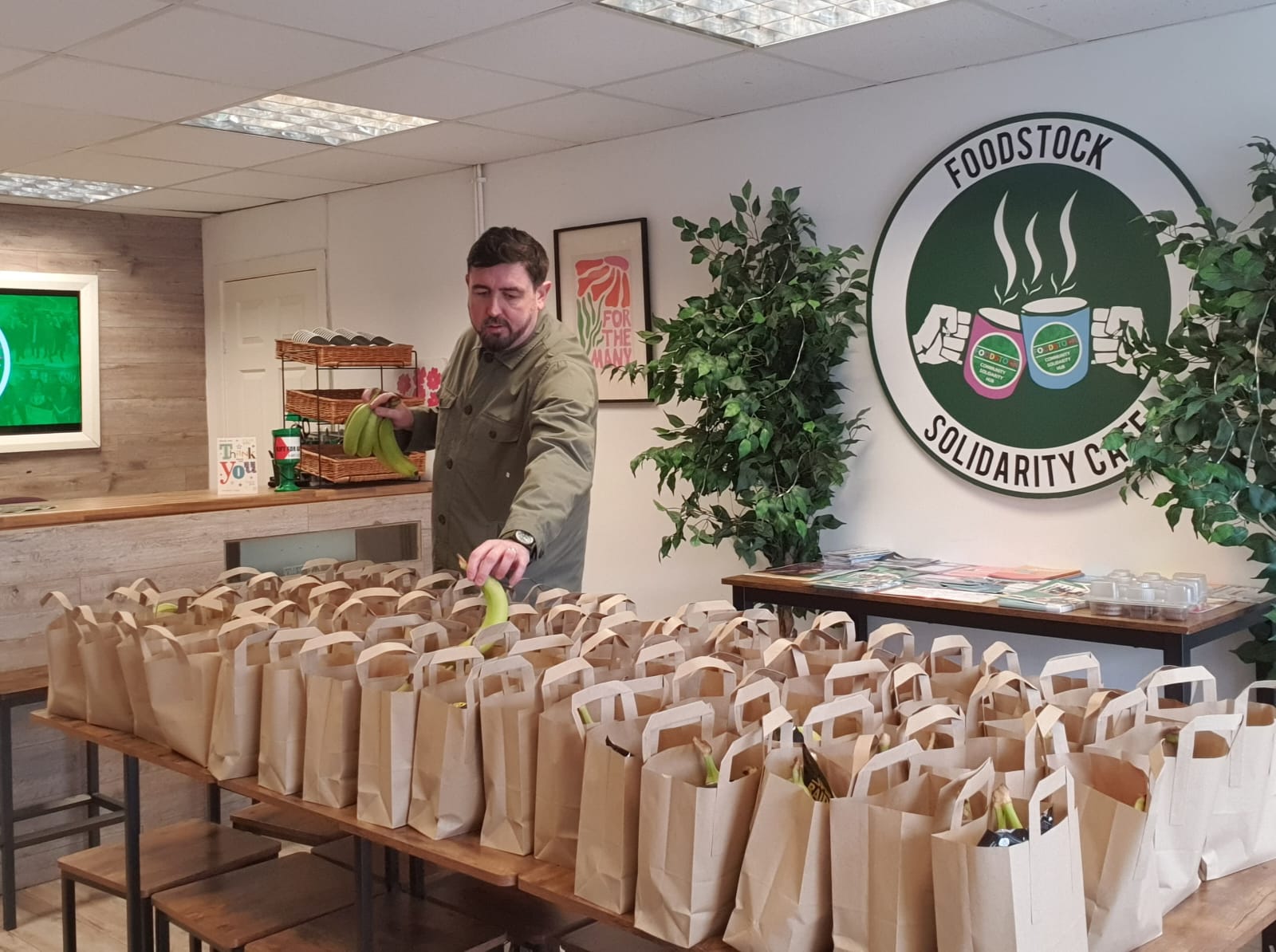 HELP AT HAND: Paul Doherty from Foodstock on the Andersonstown Road