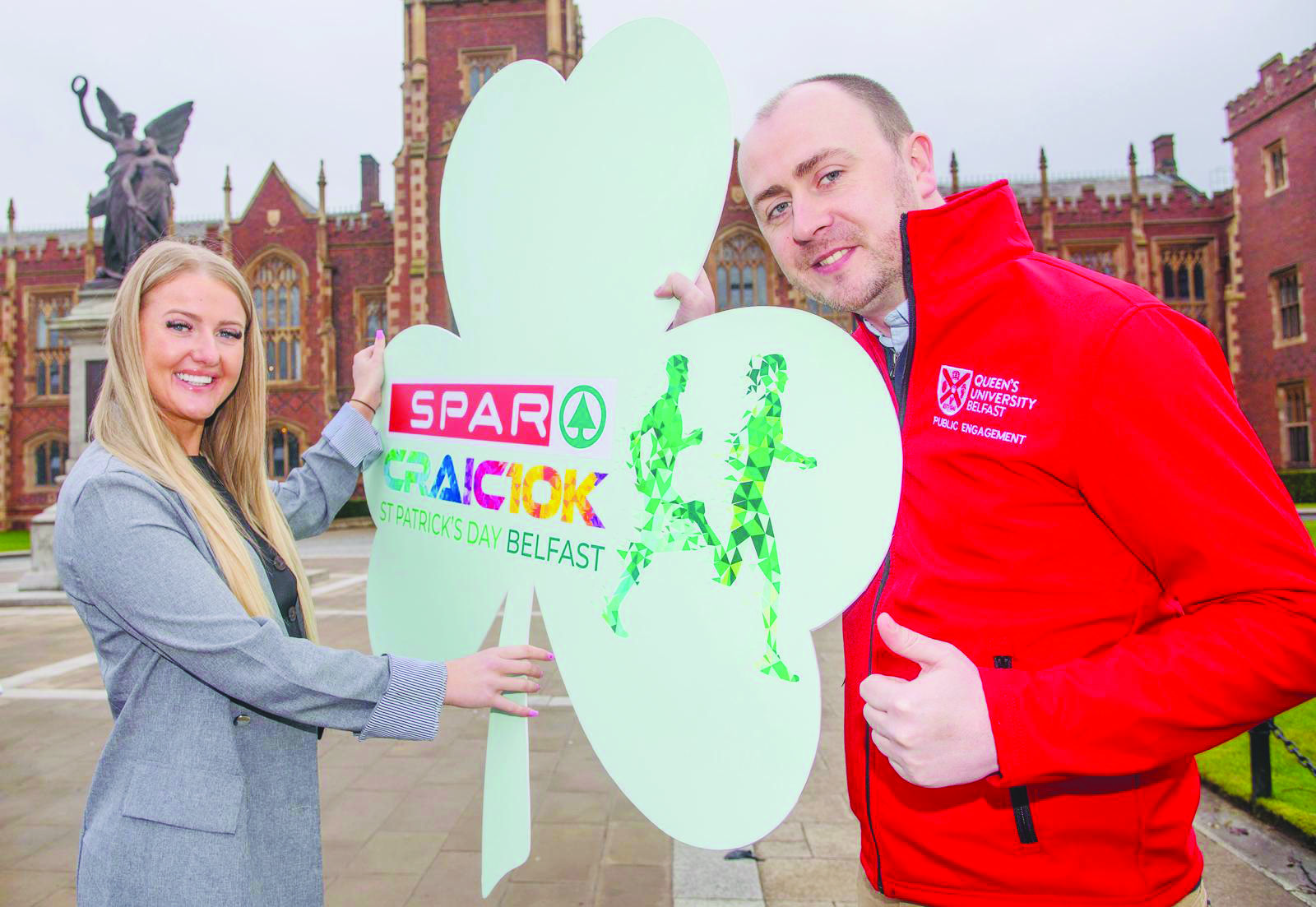 Amy Dickinson, Events Coordinator, SPAR Craic10k and Ryan Rankin, Neighbourhood Engagement Officer, Queen’s University Belfast