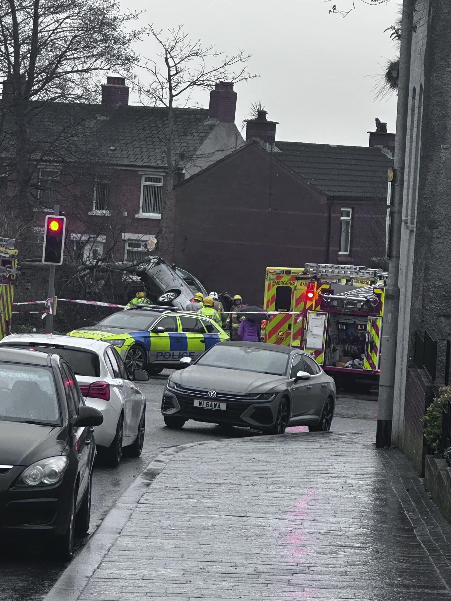 COLLISION: The scene on at Leroy Street