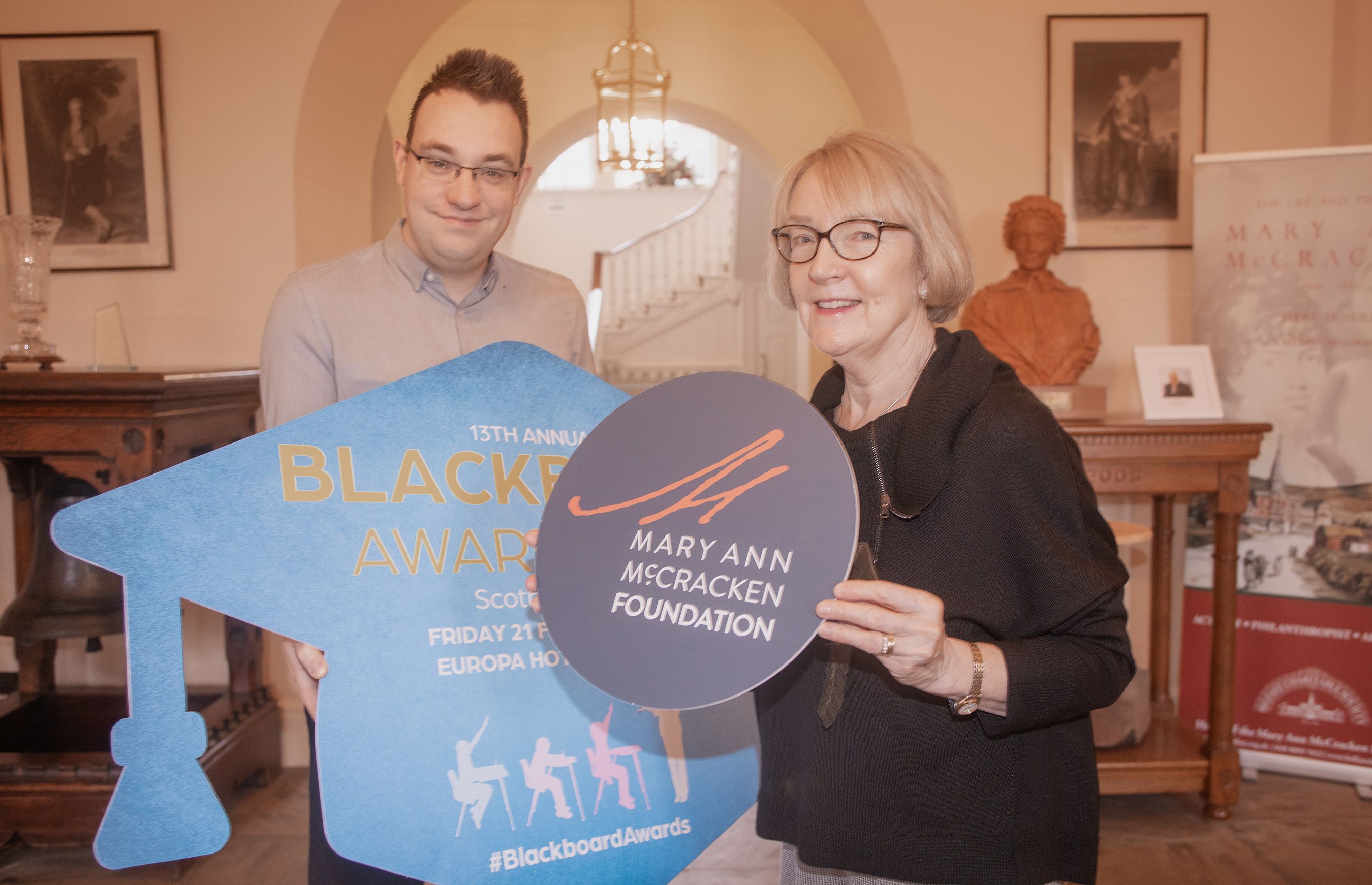 LEGACY: Conor McParland from Belfast Media in Clifton House with Norma Sinte, Chair of the Mary Ann McCracken Foundation