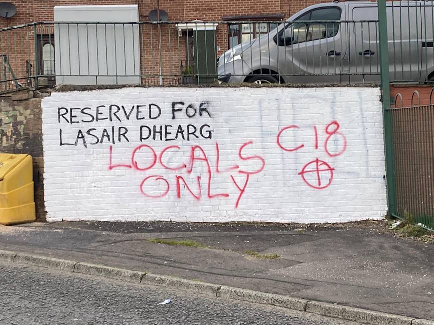 ANGER: Racist graffiti appeared in Lenadoon this month