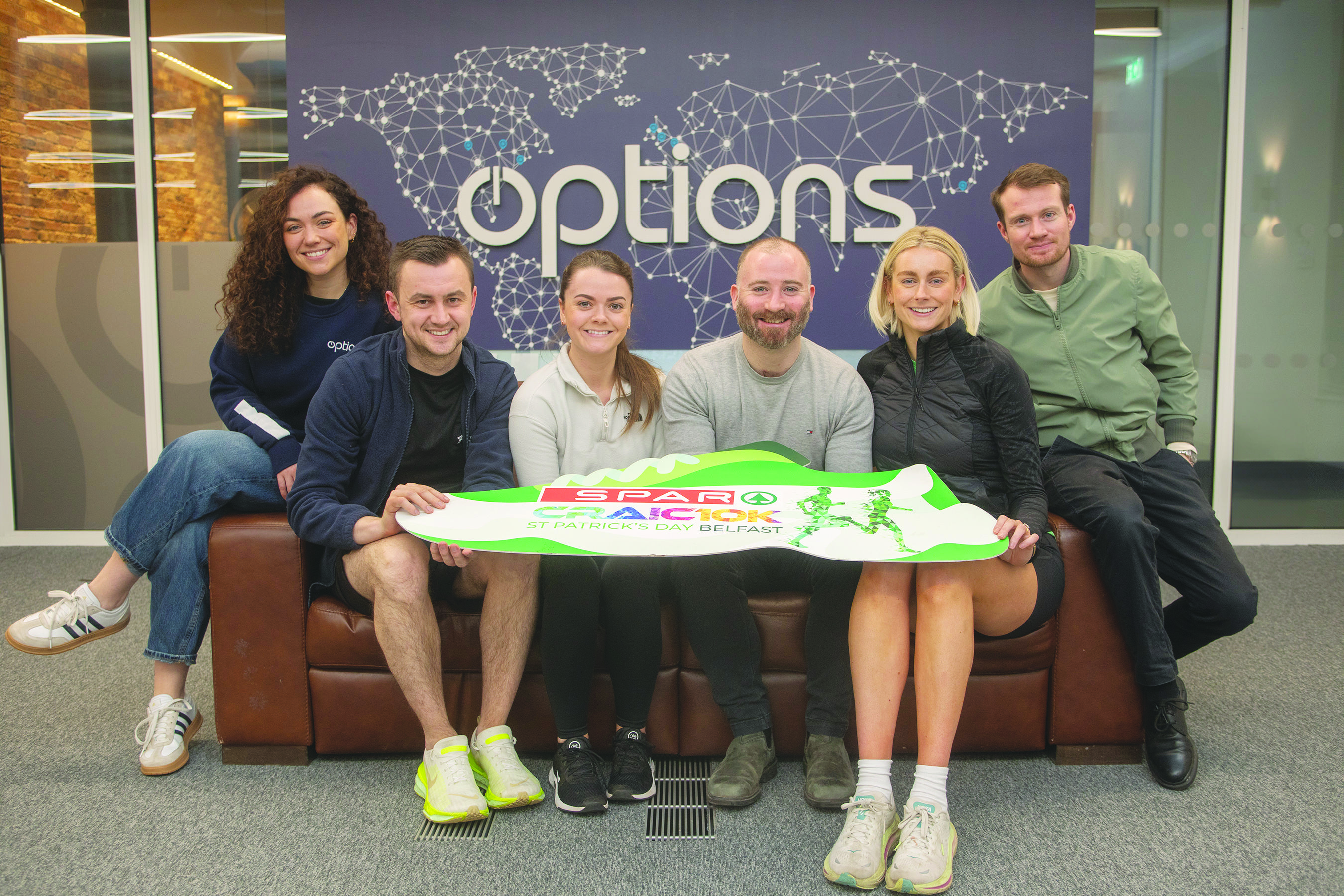 Staff members at options are ready for the 2025 SPAR Craic 10k