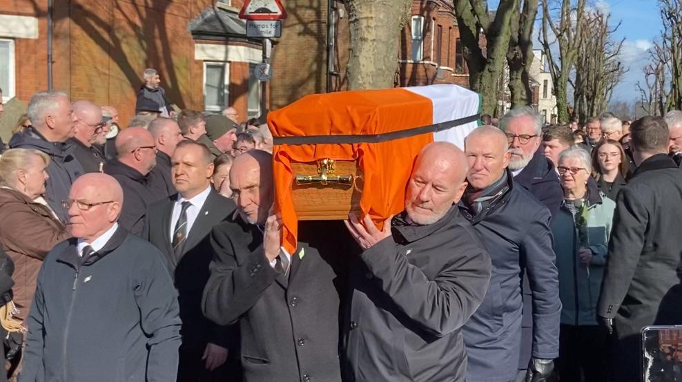 The funeral of Bik McFarlane took place in North Belfast on Tuesday morning