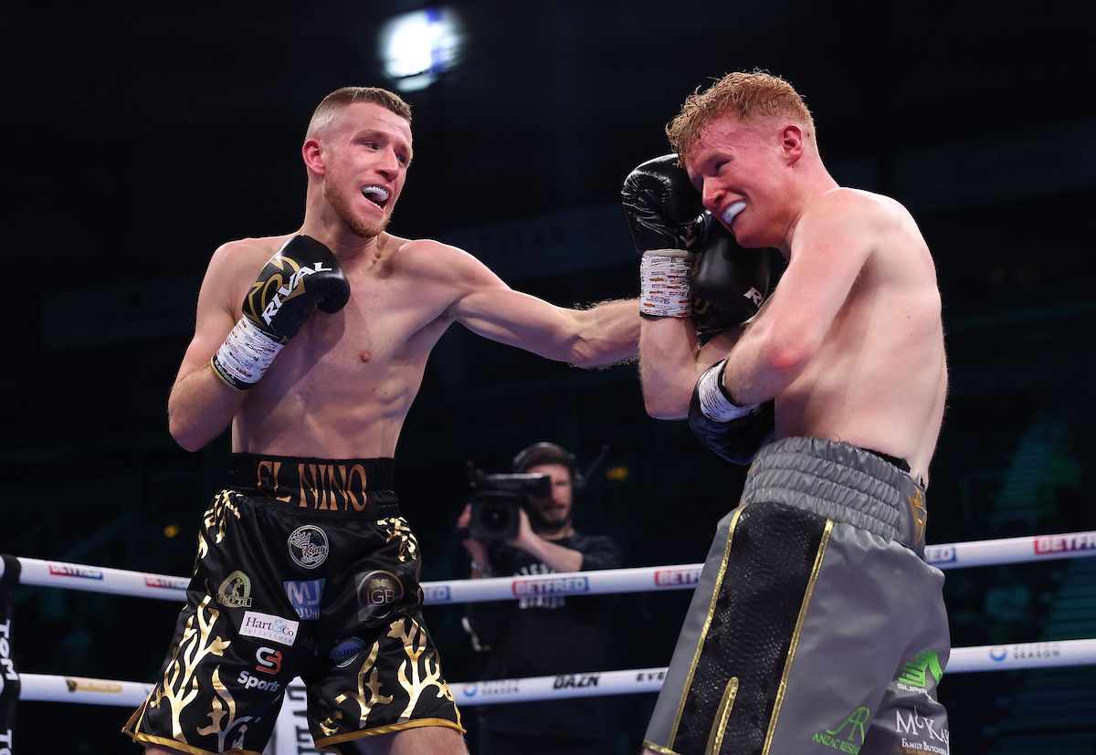 Ruadhan Farrell attacks during his win over Gerard Hughes