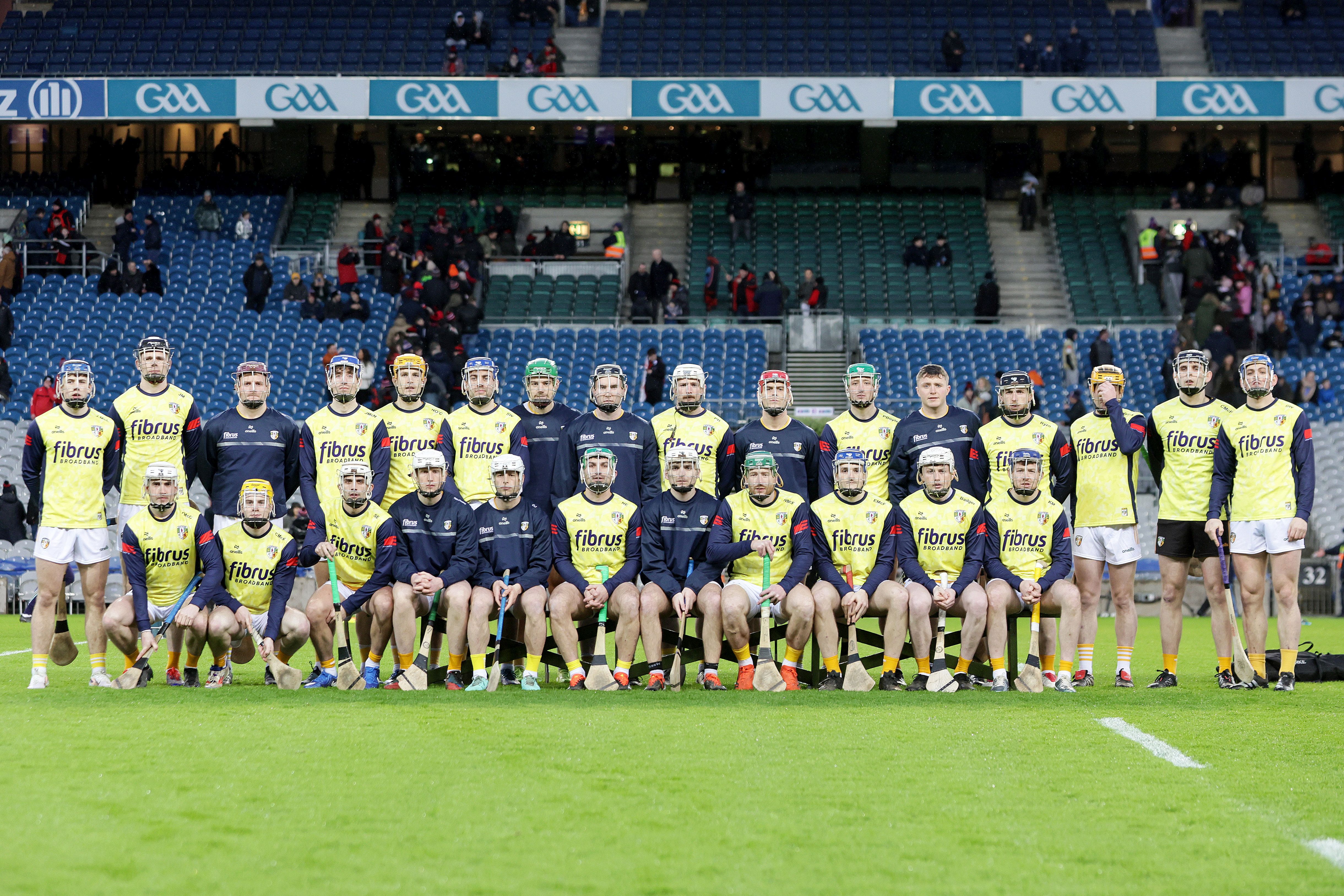 The Antrim squad ahead of the game against Dublin in January 