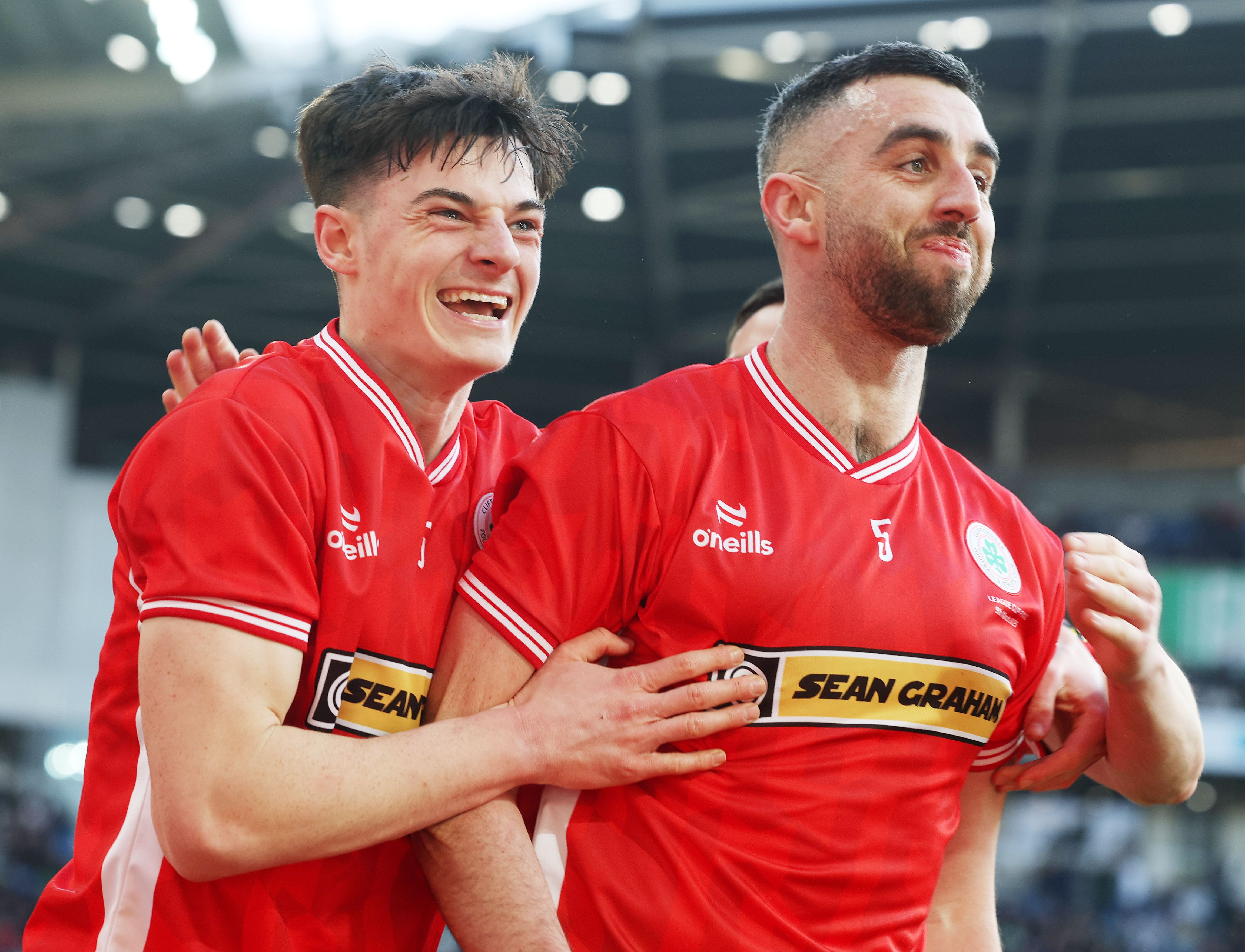 Joe Gormley celebrates scoring the winner on Sunday 