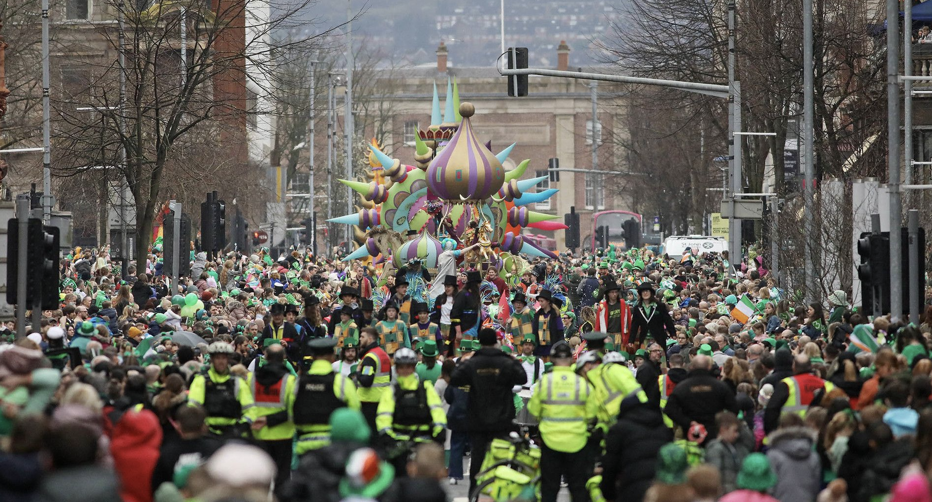 CHANGED TIMES: The floats in last year\'s Belfast St Patrick\'s Day parade were rather different from those of the Dublin parades in the 80s